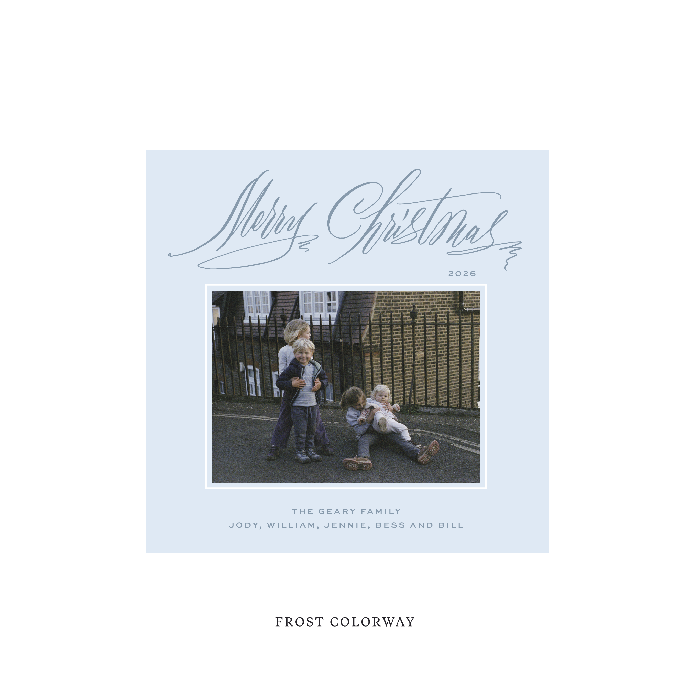 Aldridge Classic Flat Print Holiday Card, Square