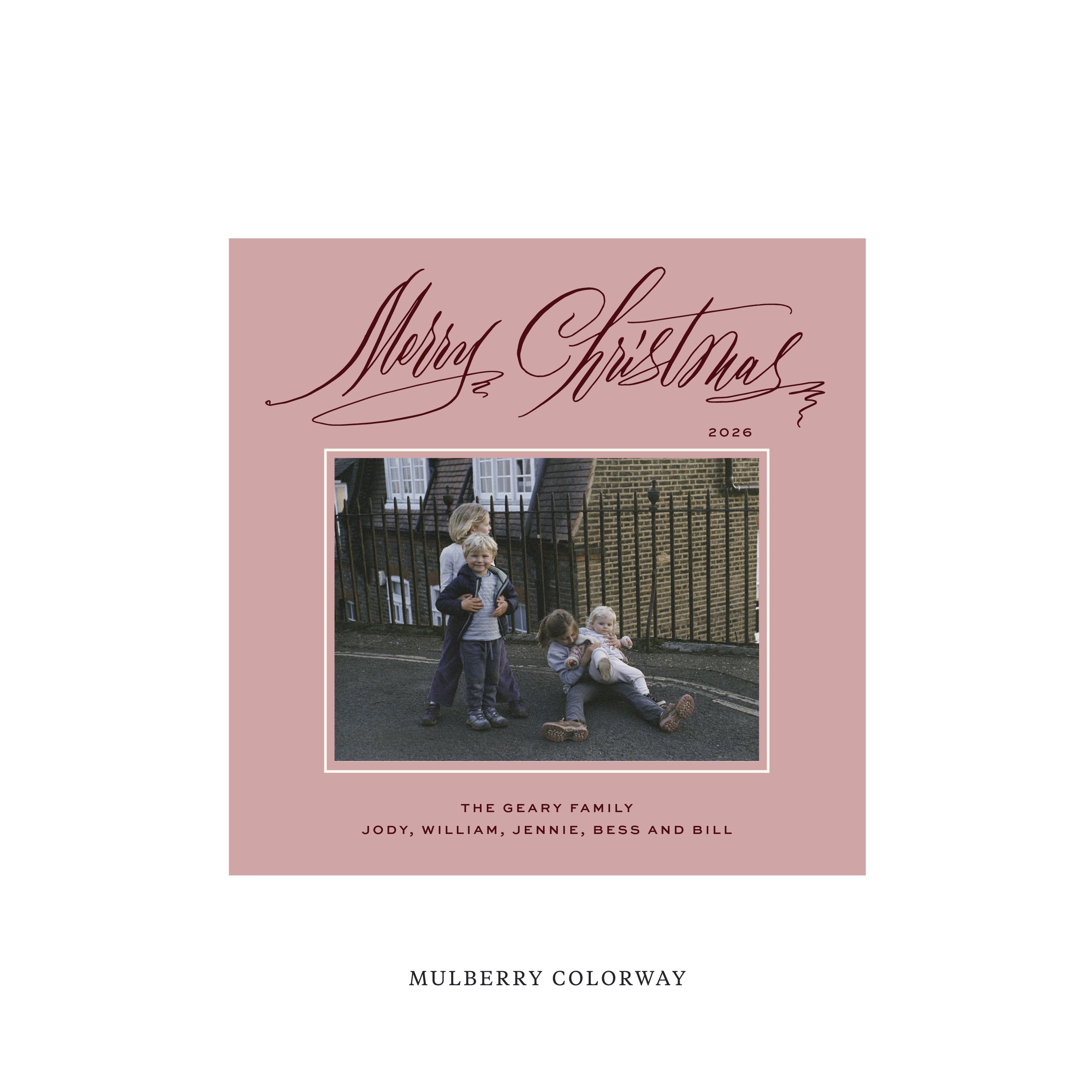 Aldridge Classic Flat Print Holiday Card, Square