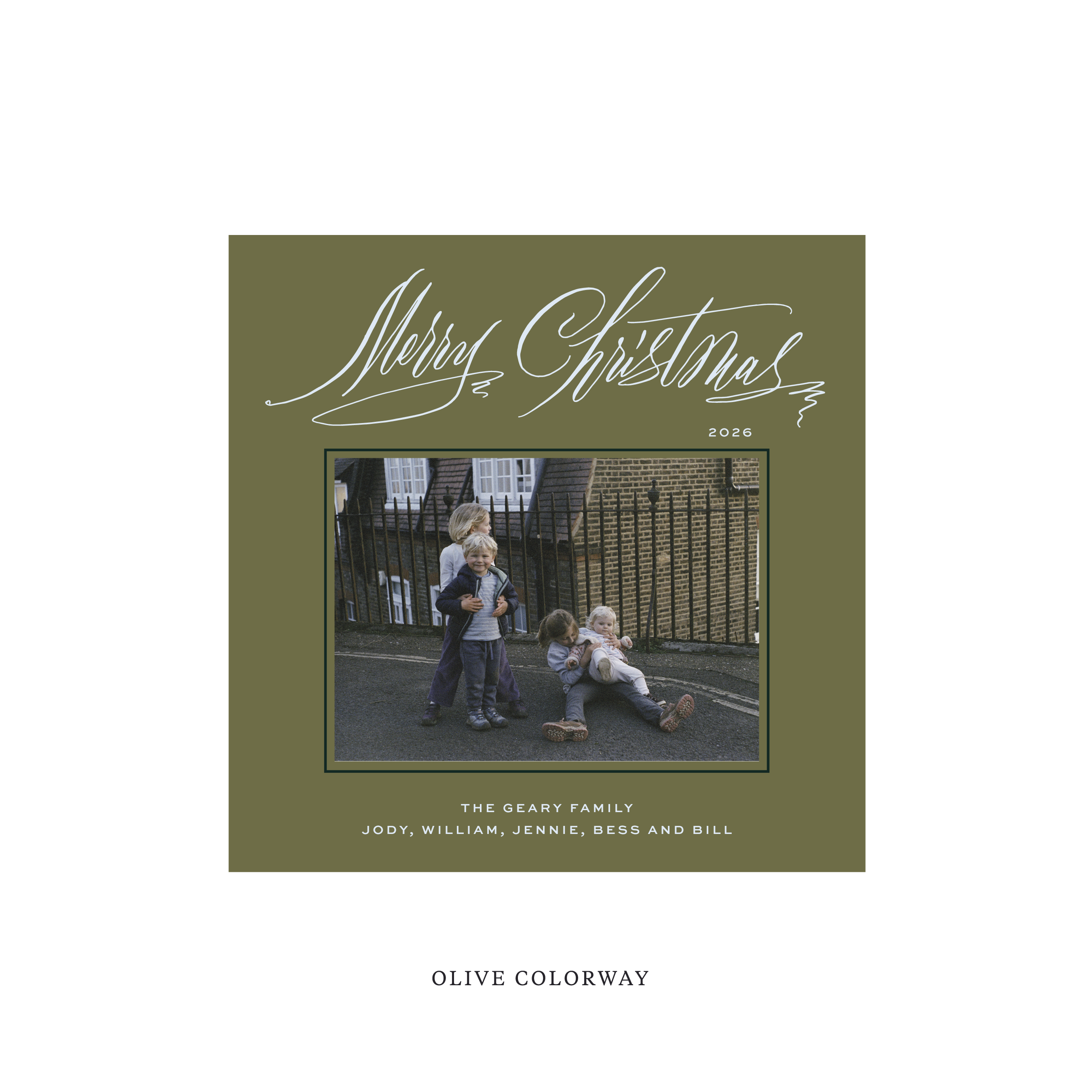 Aldridge Classic Flat Print Holiday Card, Square