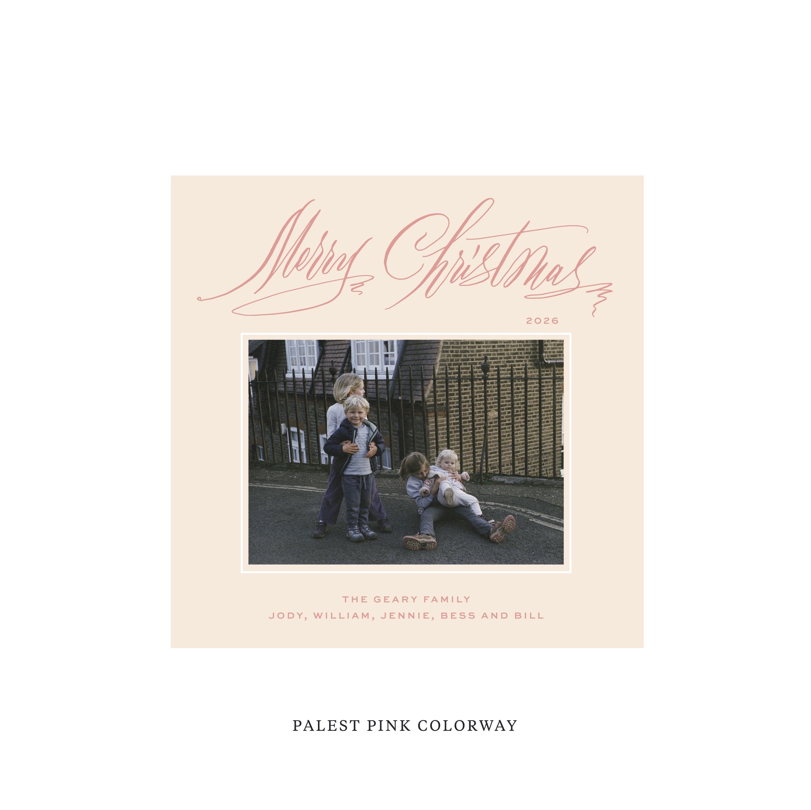 Aldridge Classic Flat Print Holiday Card, Square