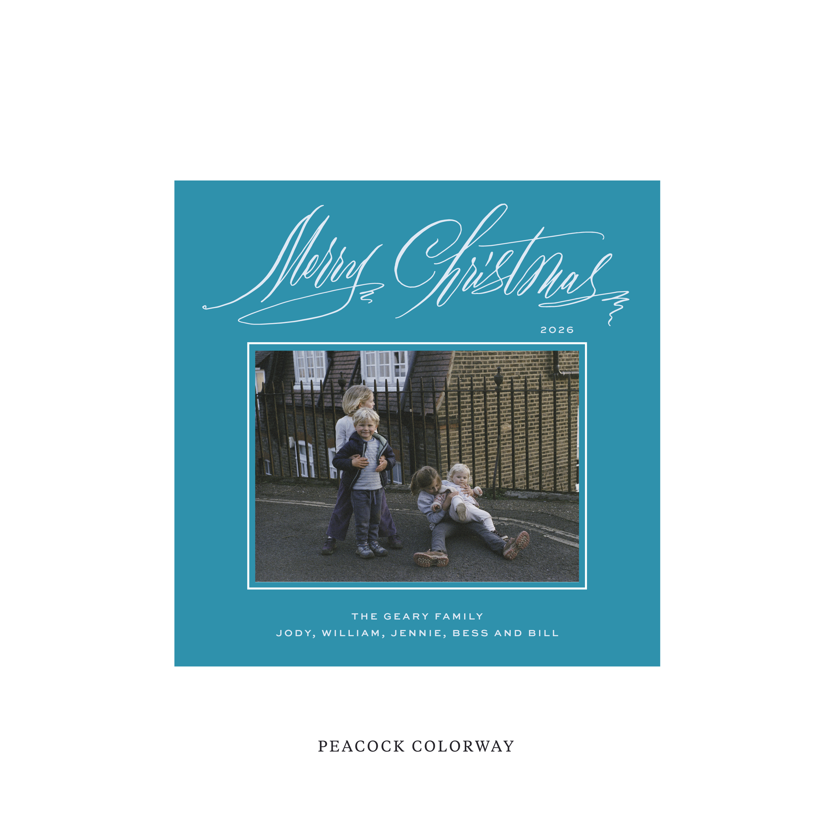 Aldridge Classic Flat Print Holiday Card, Square