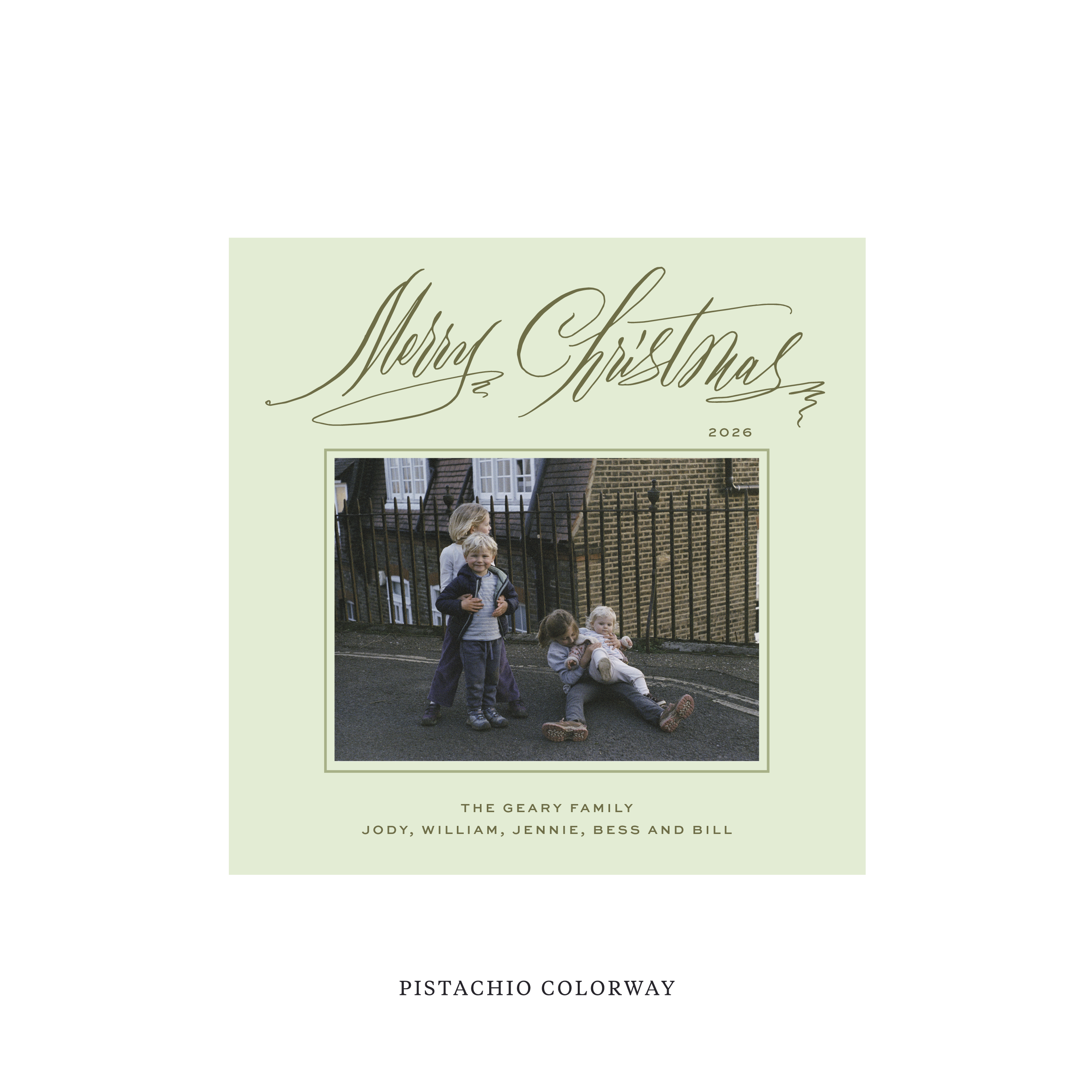 Aldridge Classic Flat Print Holiday Card, Square