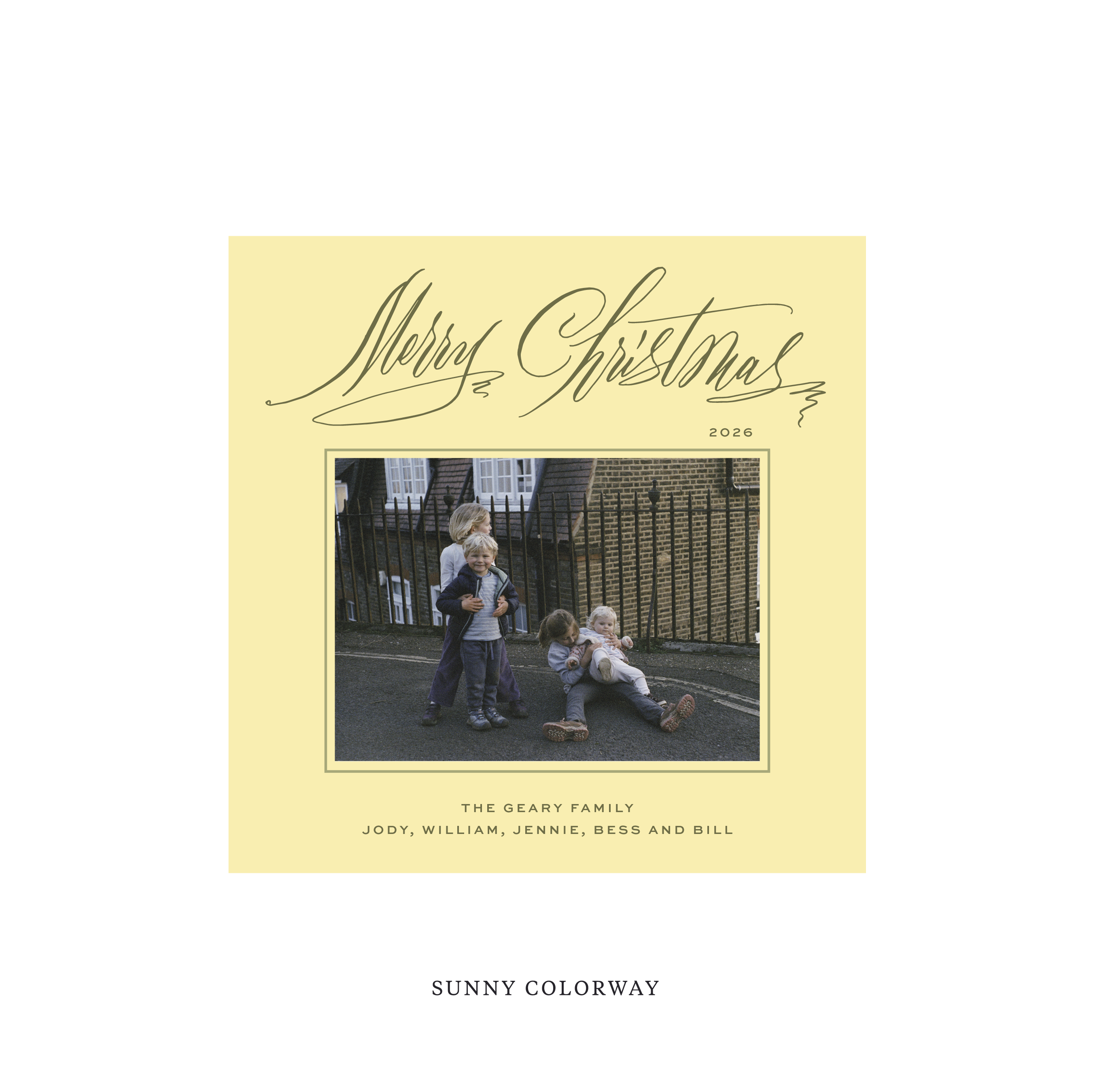 Aldridge Classic Flat Print Holiday Card, Square
