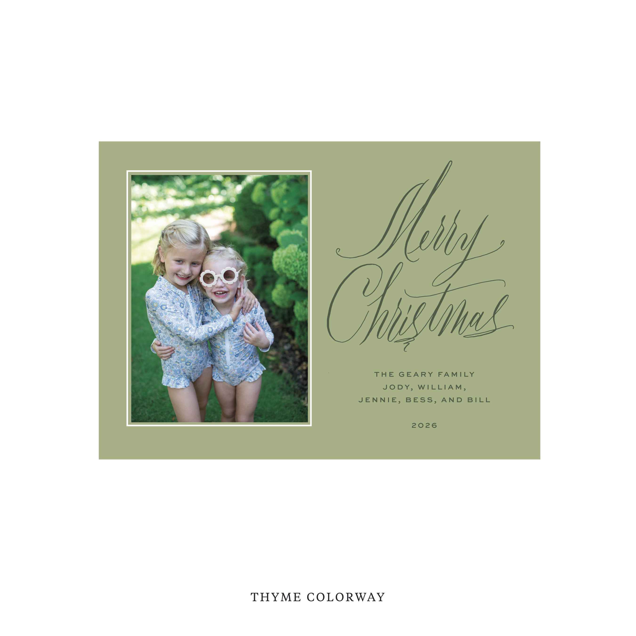 Aldridge Classic Flat Print Holiday Card, Medium
