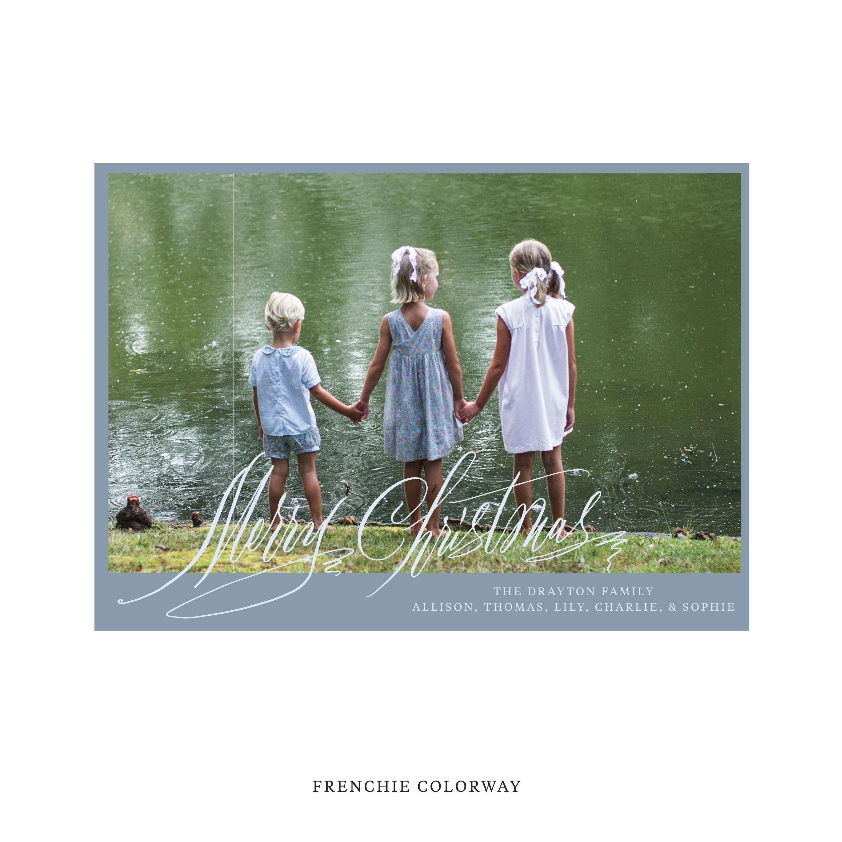 Celebrate the season with the Aldridge Merry Christmas Holiday Card by Stovall Collection. Featuring original hand-lettered artwork, this luxury personalized photo mount holiday card is available in 22 thoughtfully curated flat printing colorways.
