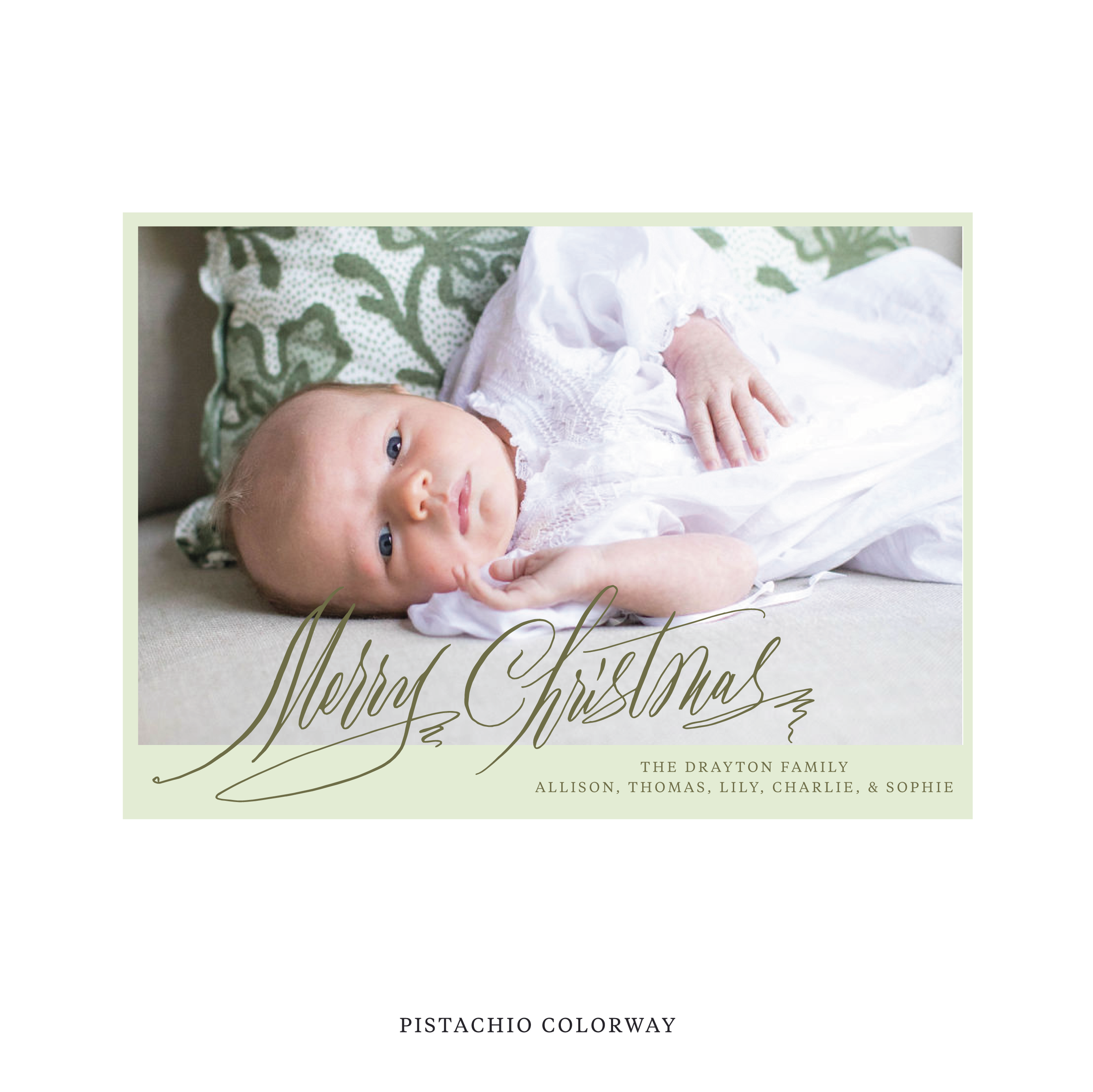 Celebrate the season with the Aldridge Merry Christmas Holiday Card by Stovall Collection. Featuring original hand-lettered artwork, this luxury personalized photo mount holiday card is available in 22 thoughtfully curated flat printing colorways.