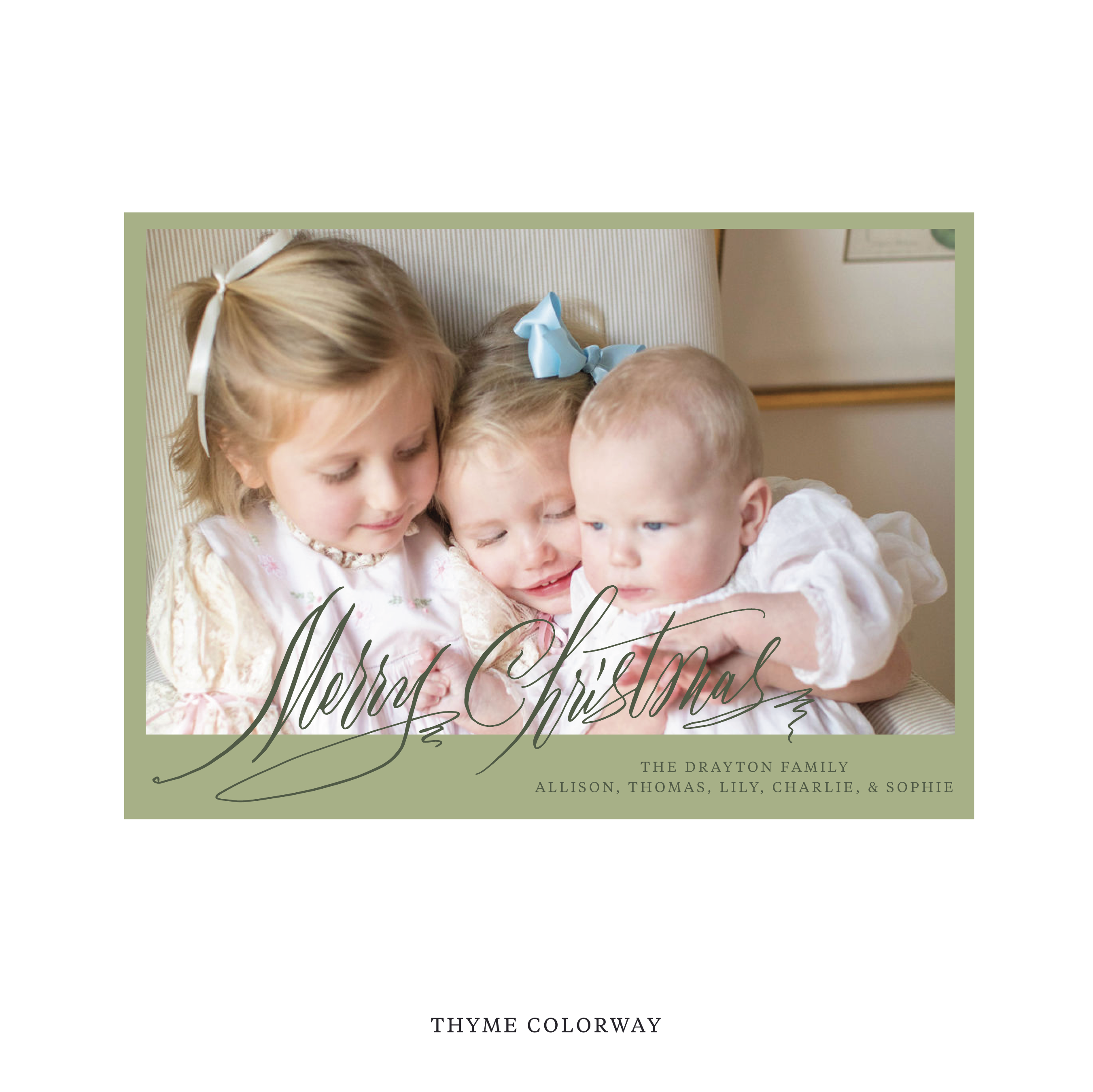 Celebrate the season with the Aldridge Merry Christmas Holiday Card by Stovall Collection. Featuring original hand-lettered artwork, this luxury personalized photo mount holiday card is available in 22 thoughtfully curated flat printing colorways.