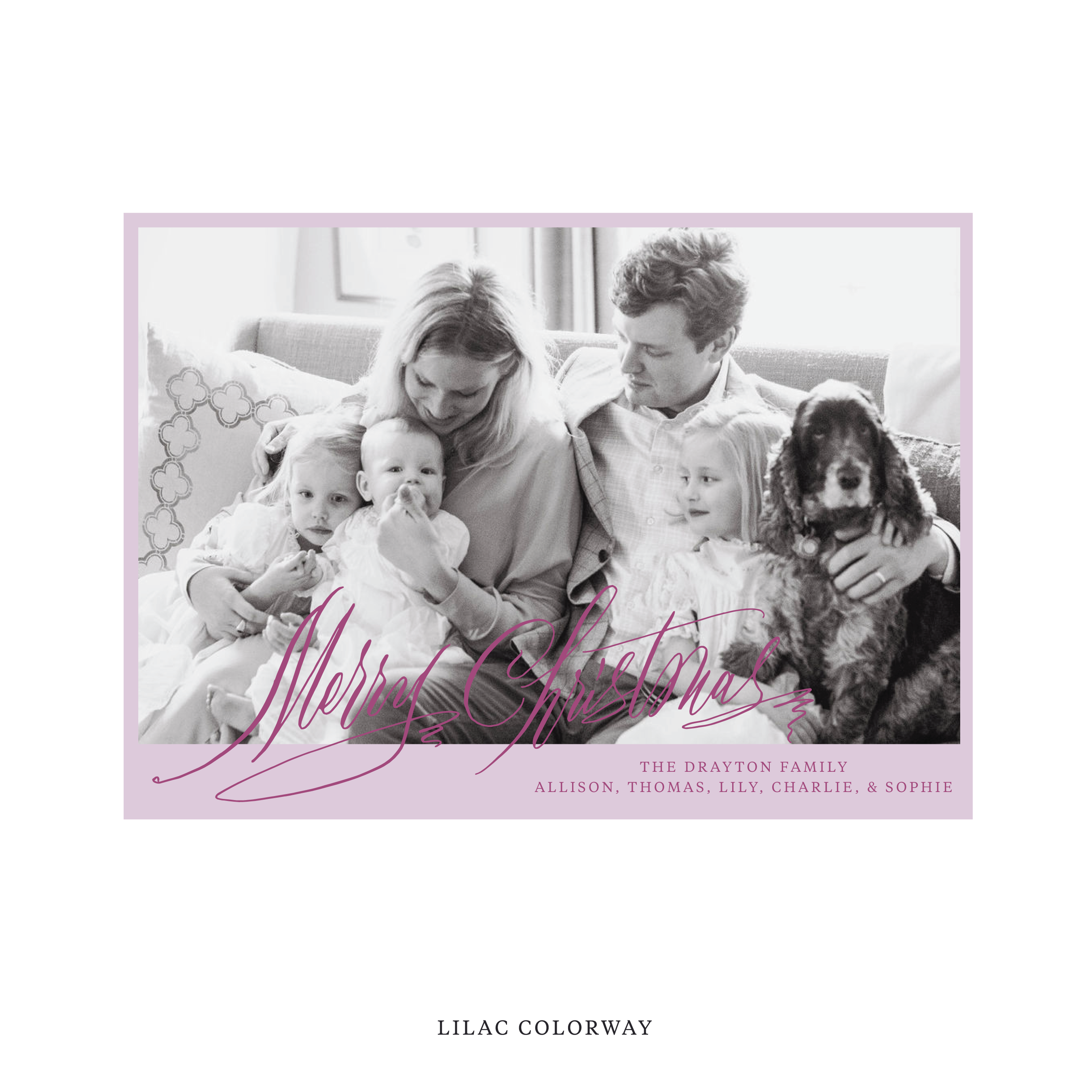 Celebrate the season with the Aldridge Merry Christmas Holiday Card by Stovall Collection. Featuring original hand-lettered artwork, this luxury personalized photo mount holiday card is available in 22 thoughtfully curated flat printing colorways.