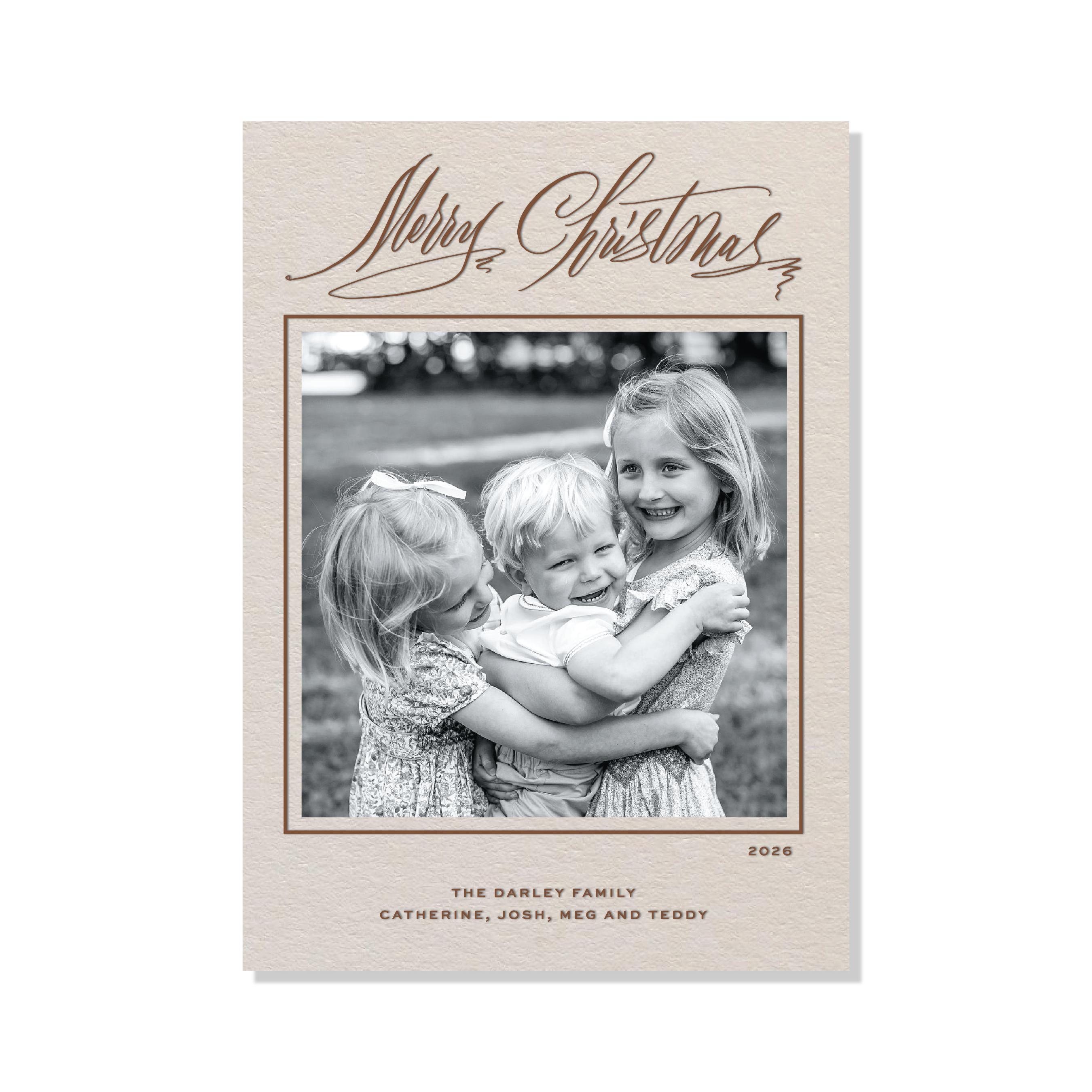 Aldridge Letterpress Holiday Card, Large (Colored Paper)