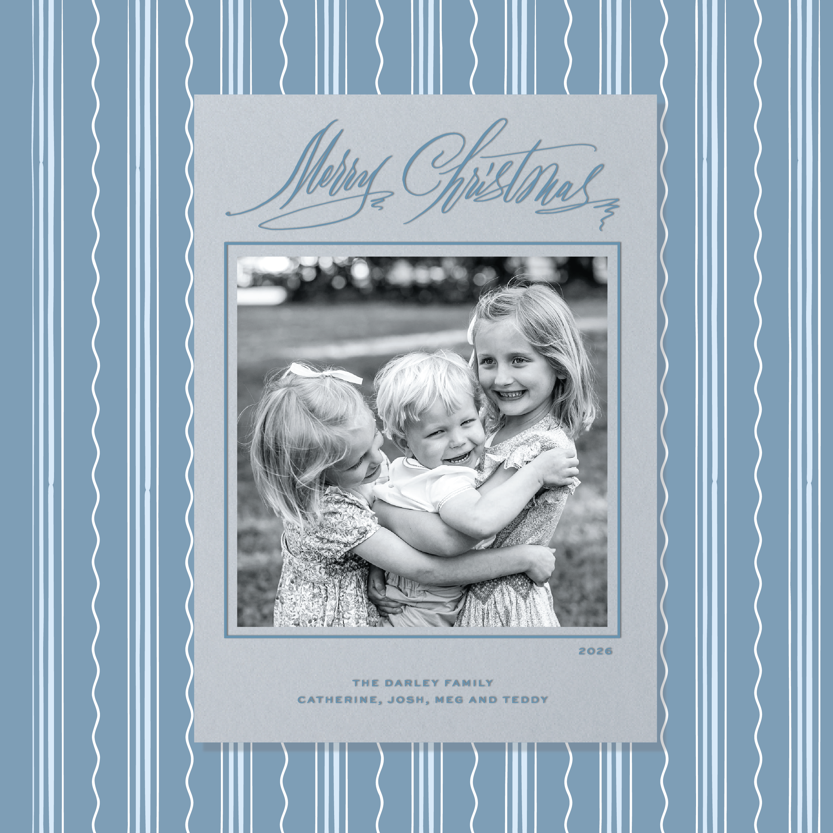 Aldridge Letterpress Holiday Card, Large (Colored Paper)