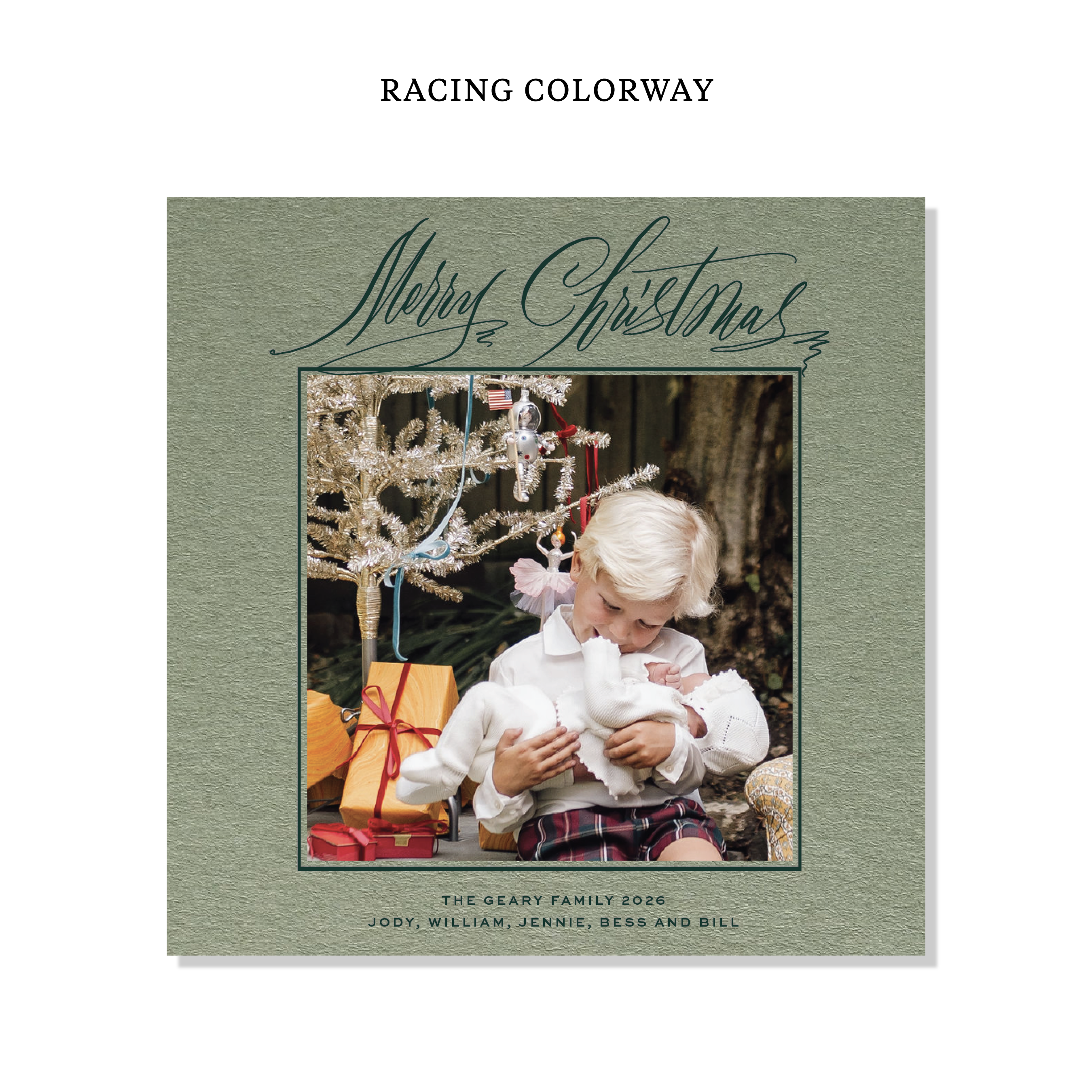 Aldridge Letterpress Holiday Card, Large Square (Colored Paper)