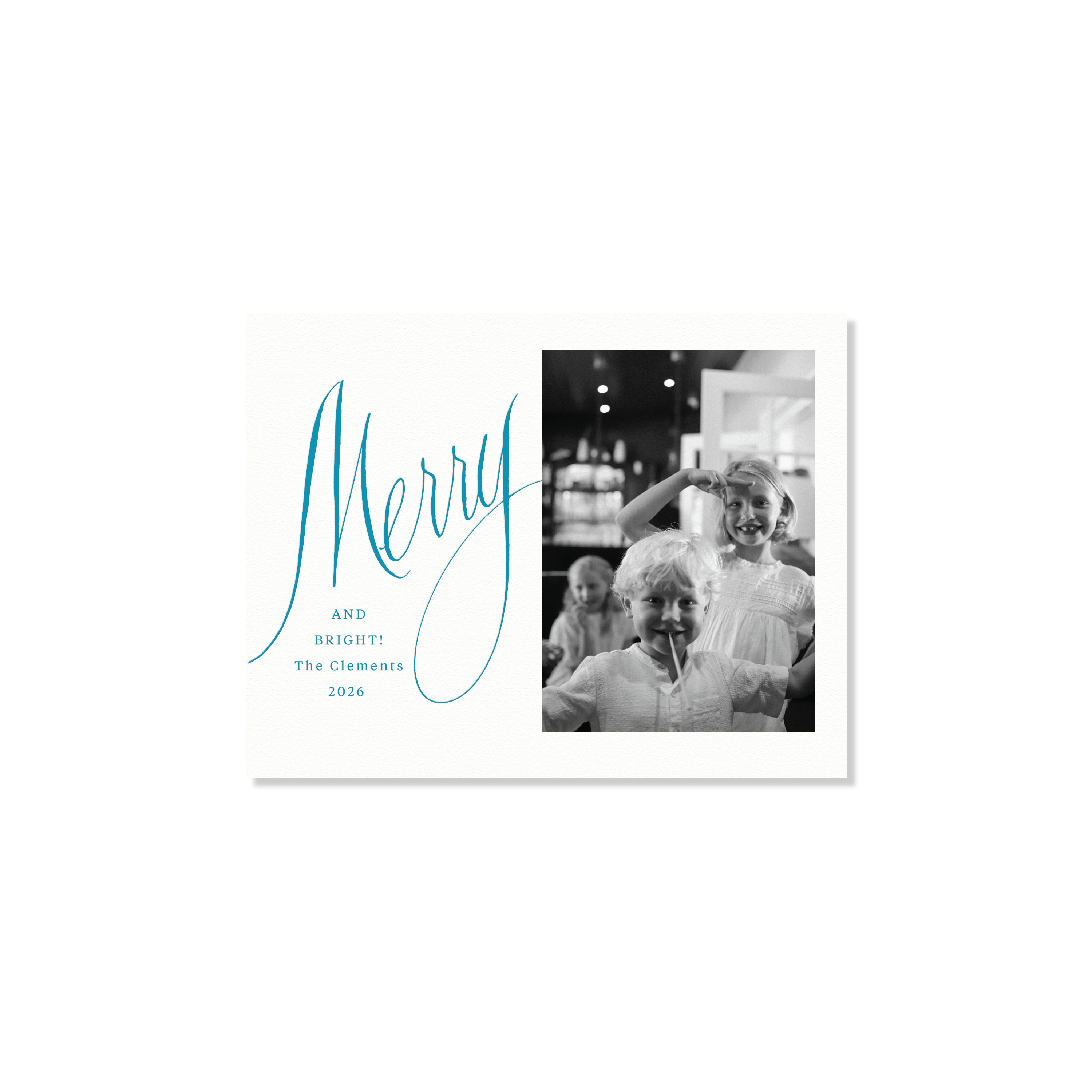Clement Letterpress Holiday Card, Small (White Paper)