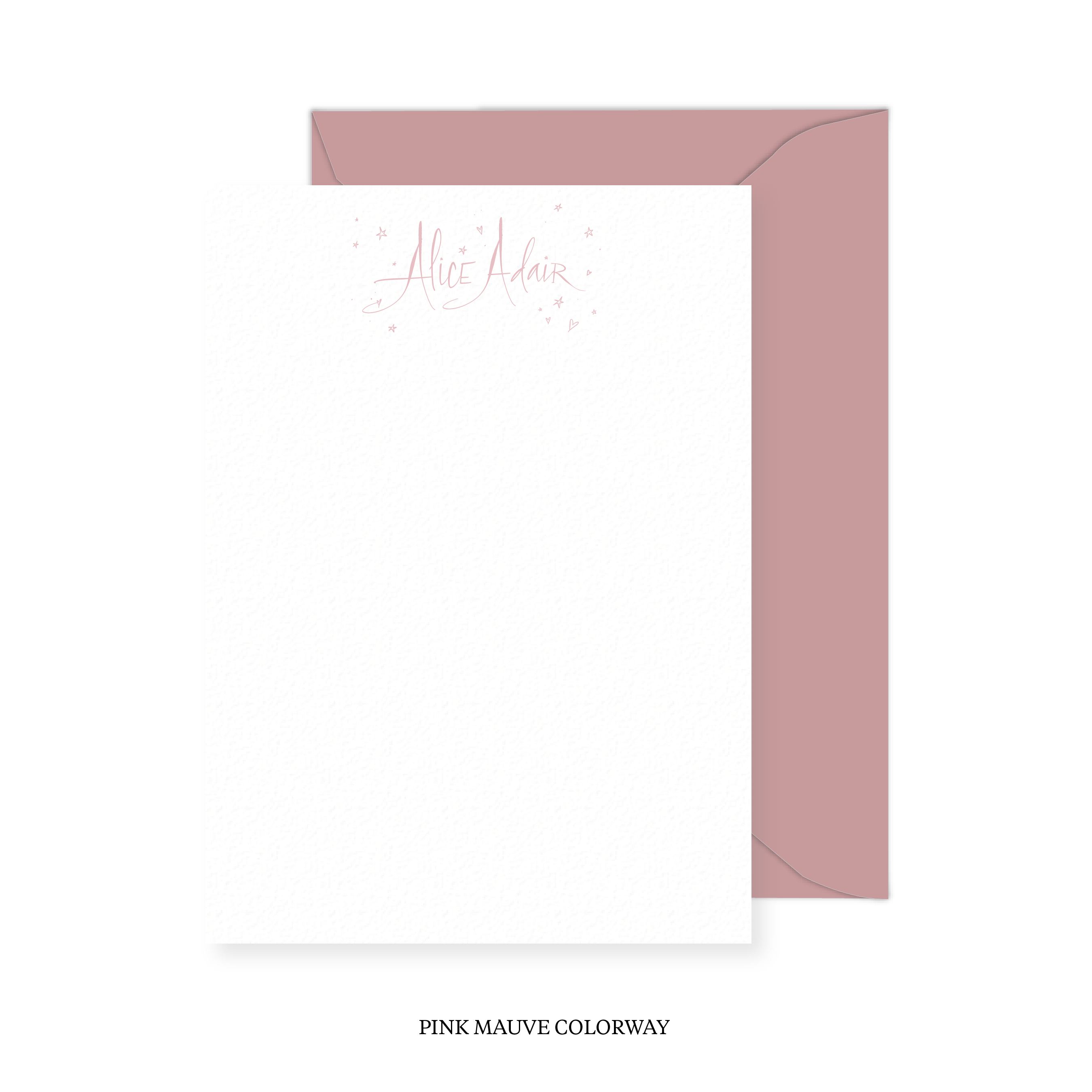 Alice with Hearts and Stars Calligraphy Classic Printed Note