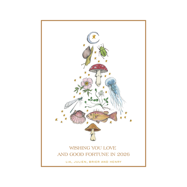 Amelia 1-Color Engraved Medium Holiday Card