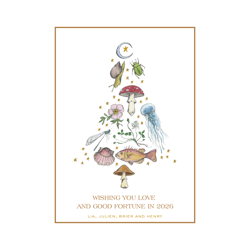 Amelia 1-Color Engraved Medium Holiday Card