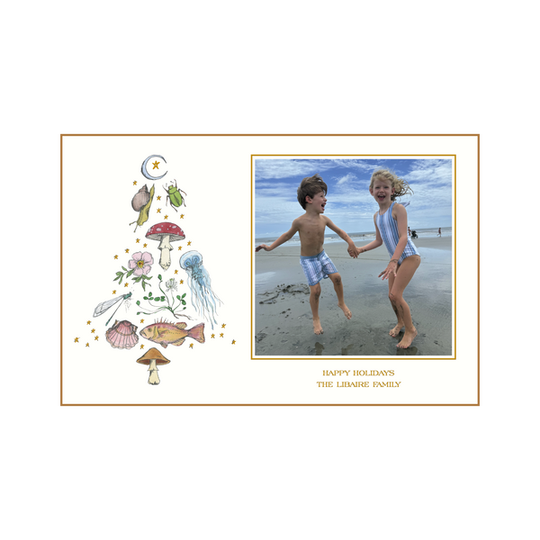 Amelia 1-Color Engraved Large Holiday Card