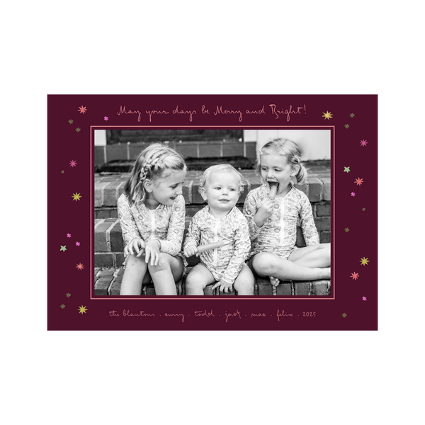 Angela Medium Horizontal Classic Printed Holiday Card