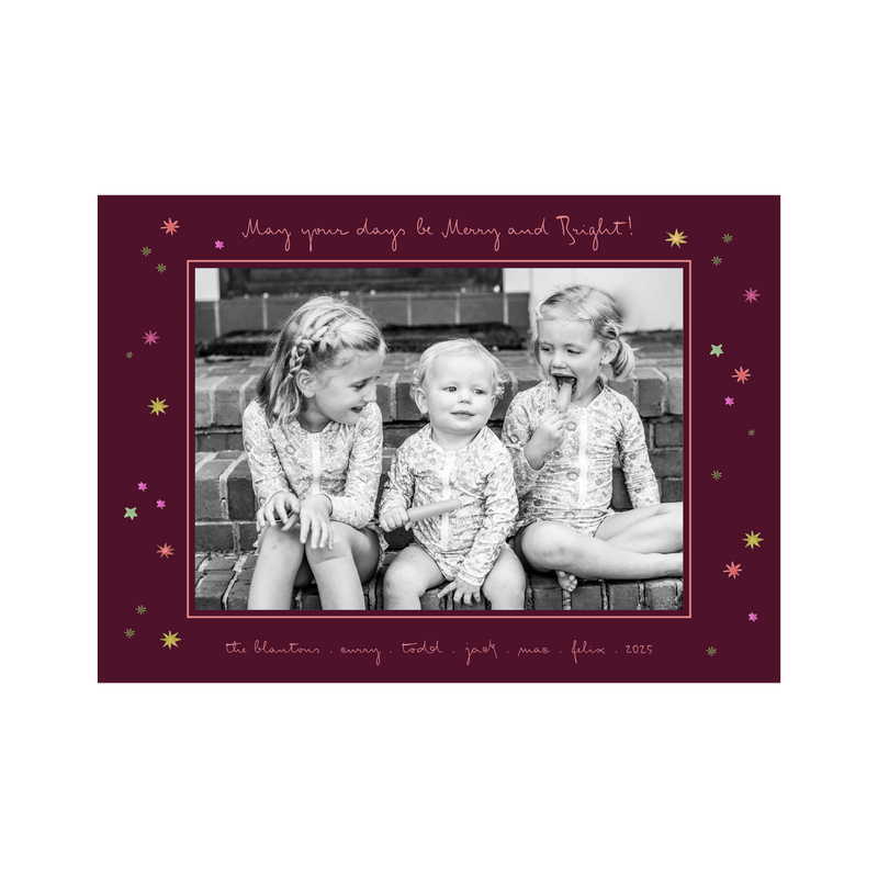 Angela Medium Horizontal Classic Printed Holiday Card
