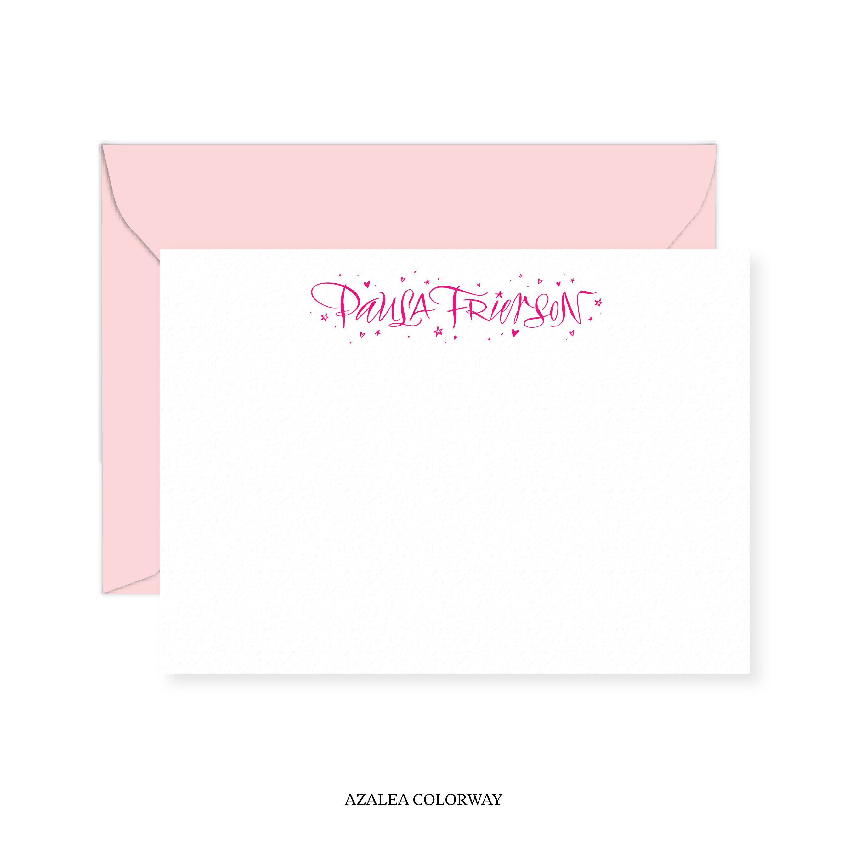 Ansley with Stars and Hearts Calligraphy Classic Printed Note