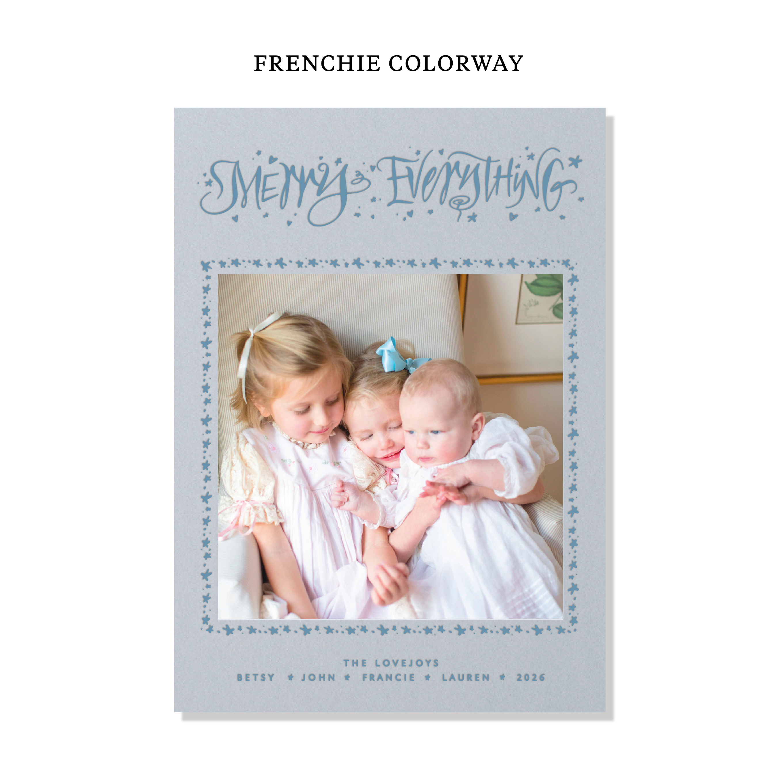 Ansley Letterpress Holiday Card, Large (Colored Paper)