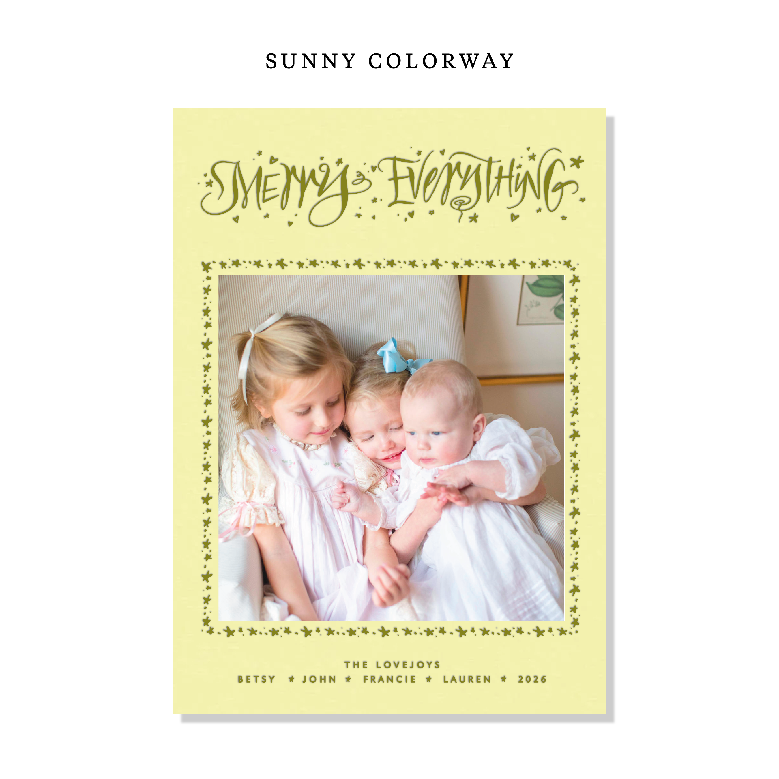 Ansley Letterpress Holiday Card, Large (Colored Paper)