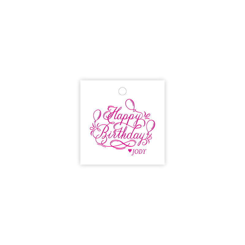 The Jody Balloon Script Happy Birthday Tag