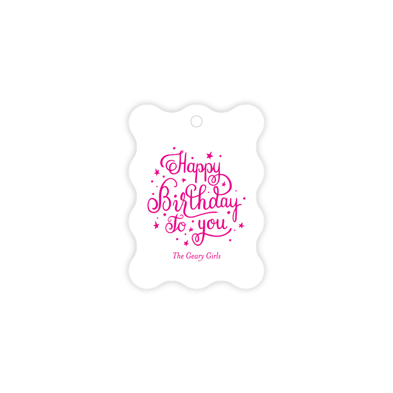 The Geary Girls Stars and Script Birthday Wavy Tag