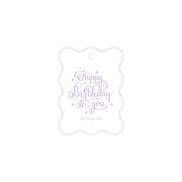 The Geary Girls Stars and Script Birthday Wavy Tag