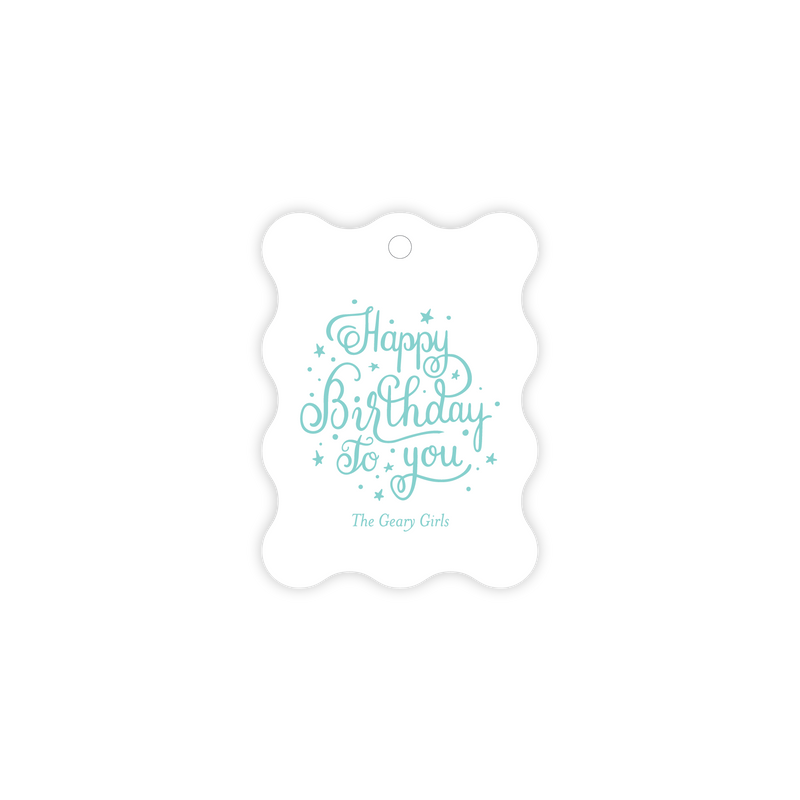 The Geary Girls Stars and Script Birthday Wavy Tag