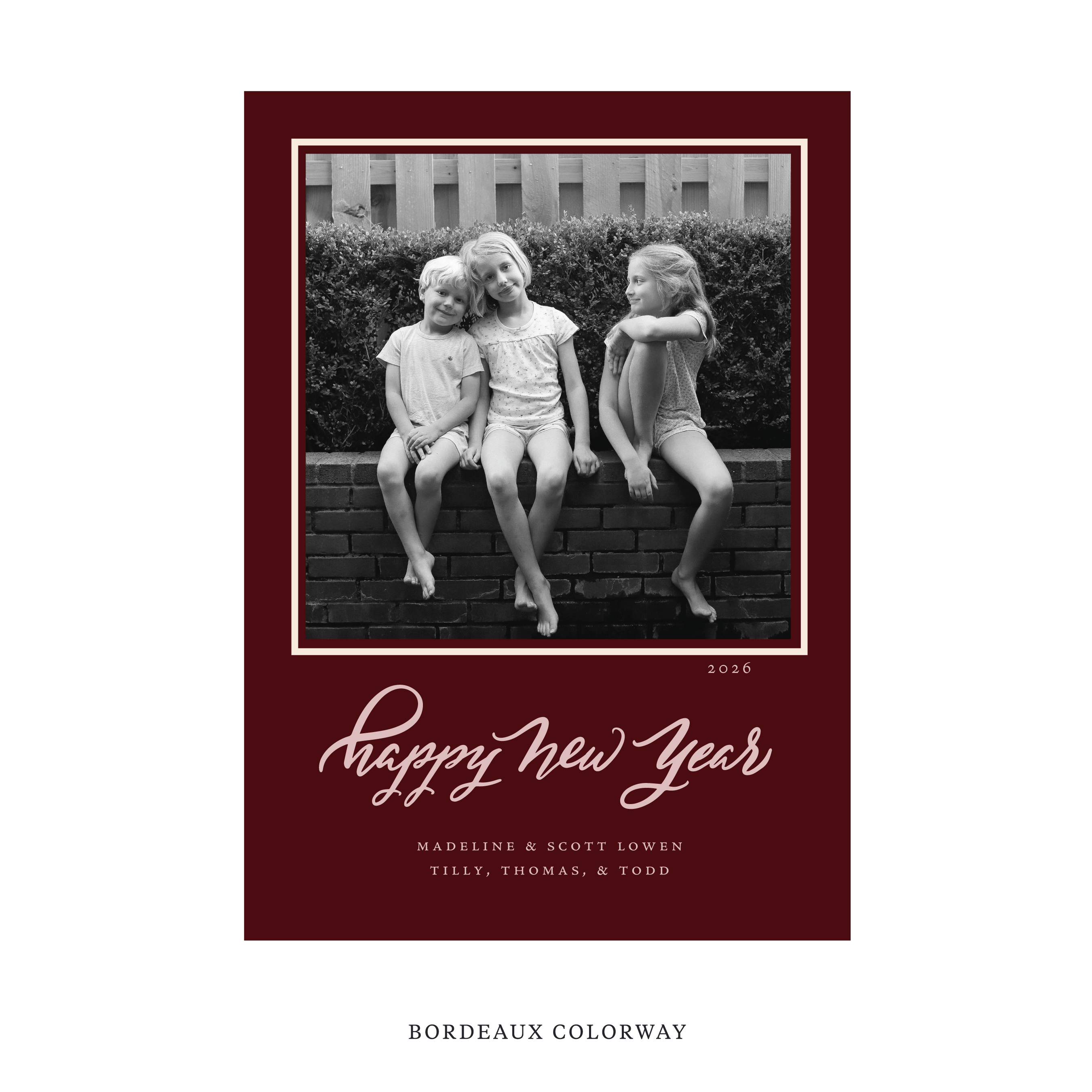 Ashborn Classic Flat Print Holiday Card, Large