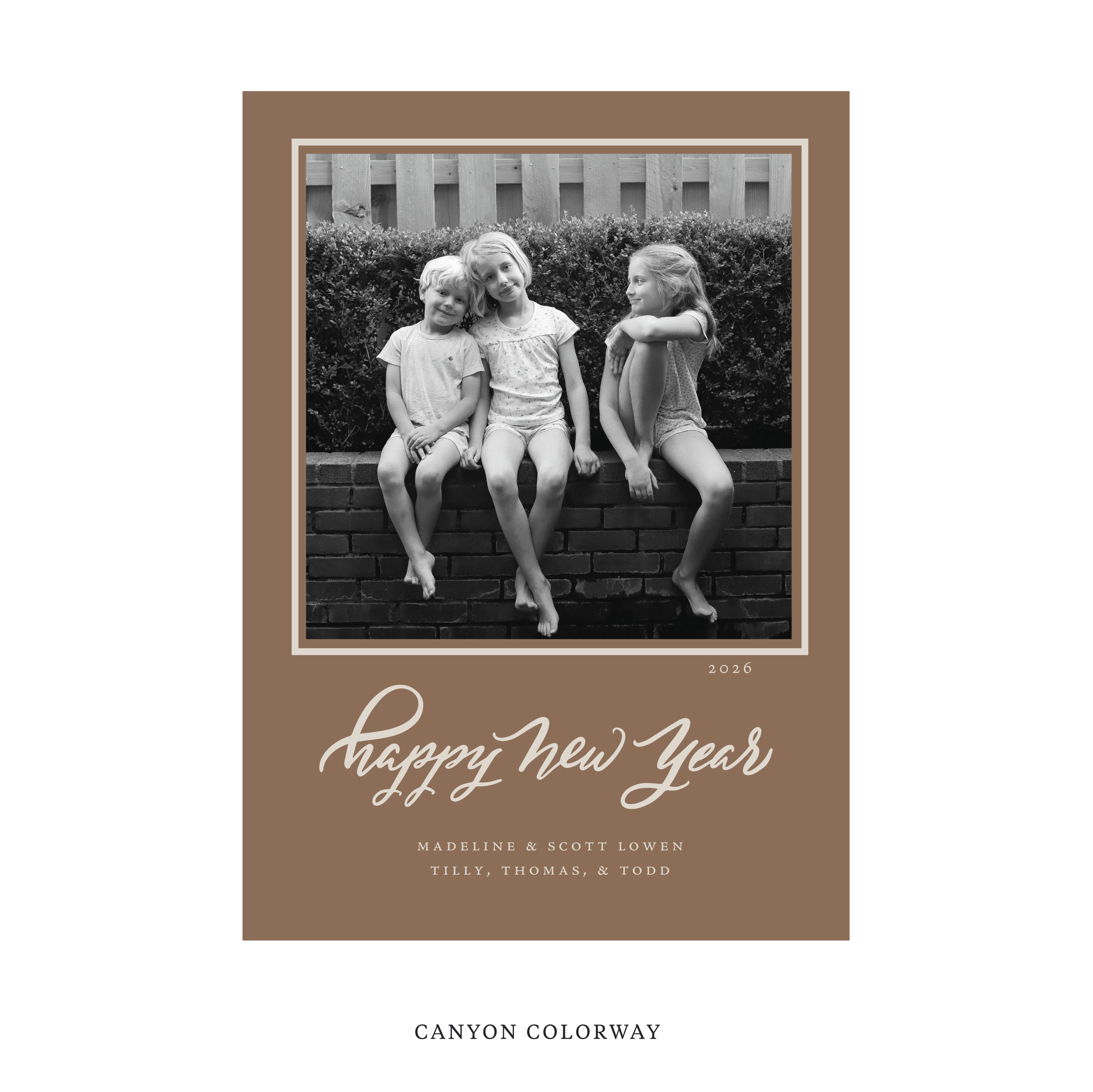 Ashborn Classic Flat Print Holiday Card, Large
