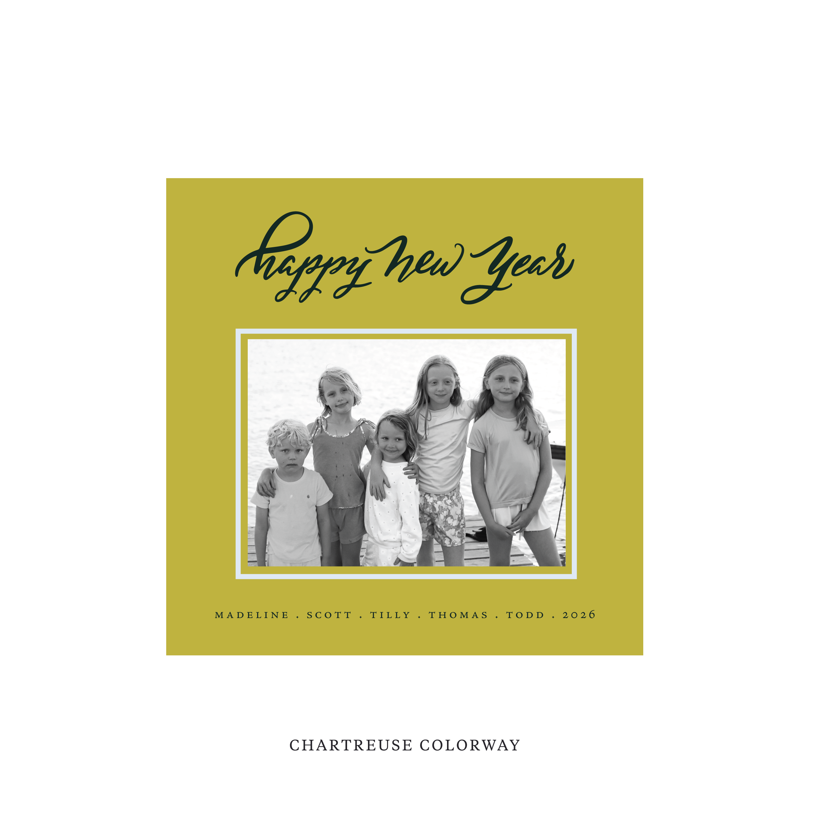 Ashborn Classic Flat Print Holiday Card, Square