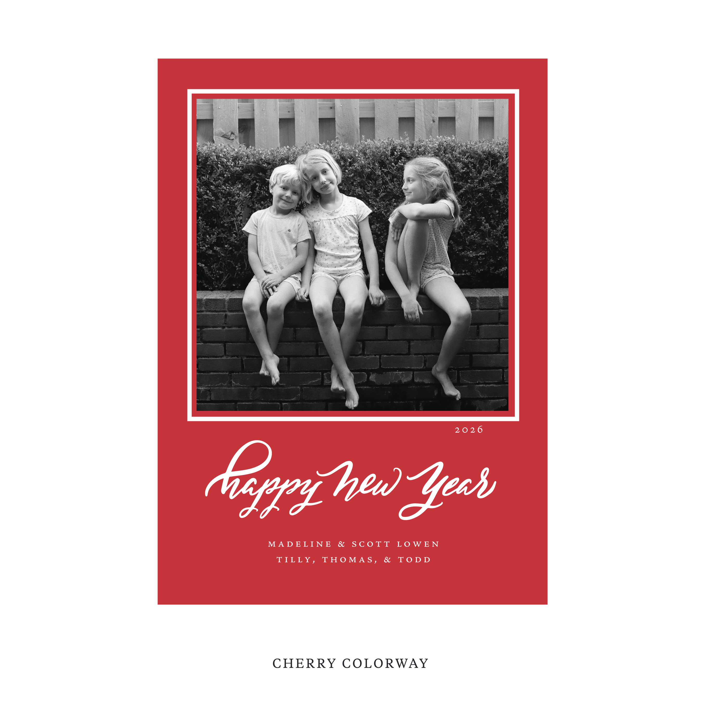 Ashborn Classic Flat Print Holiday Card, Large