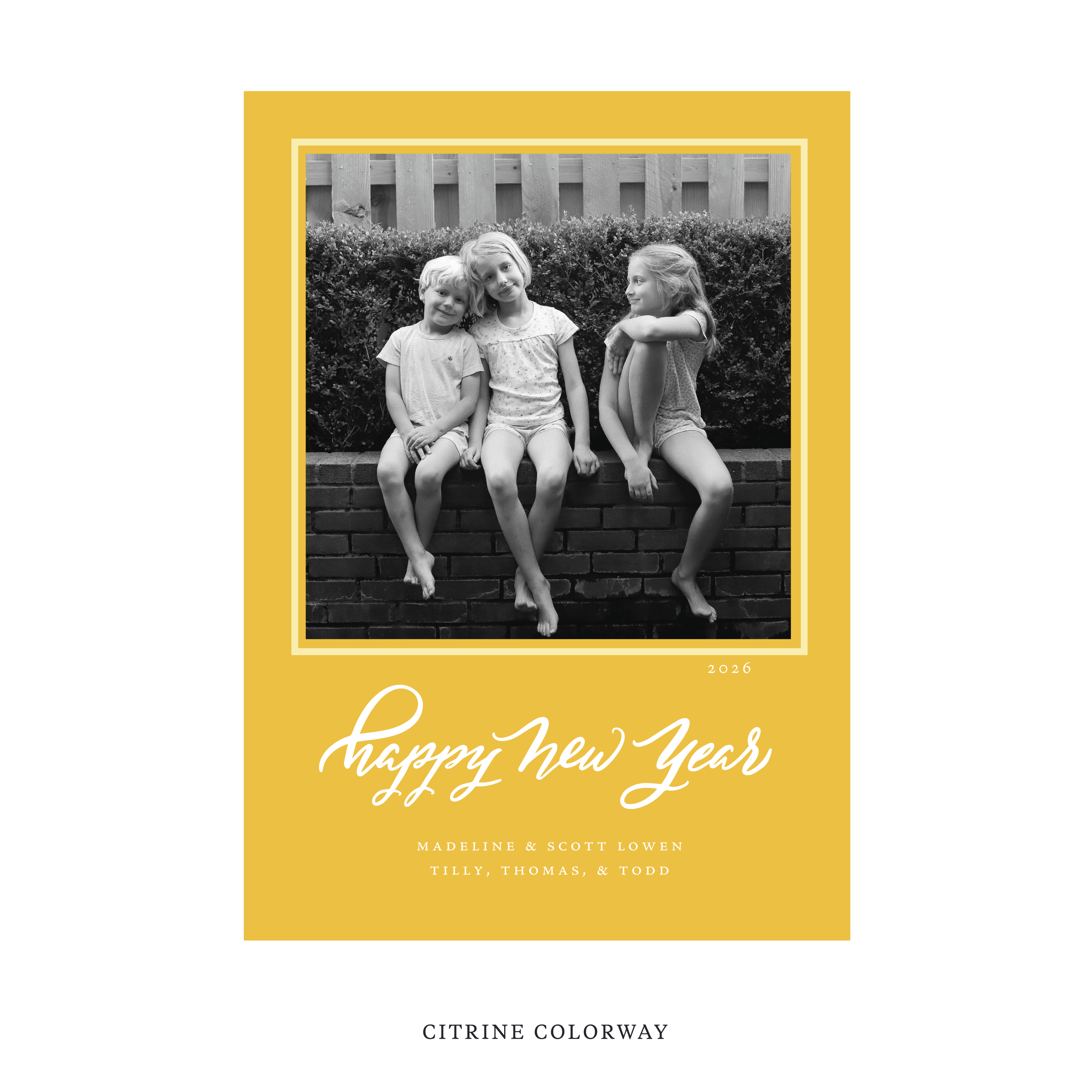 Ashborn Classic Flat Print Holiday Card, Large