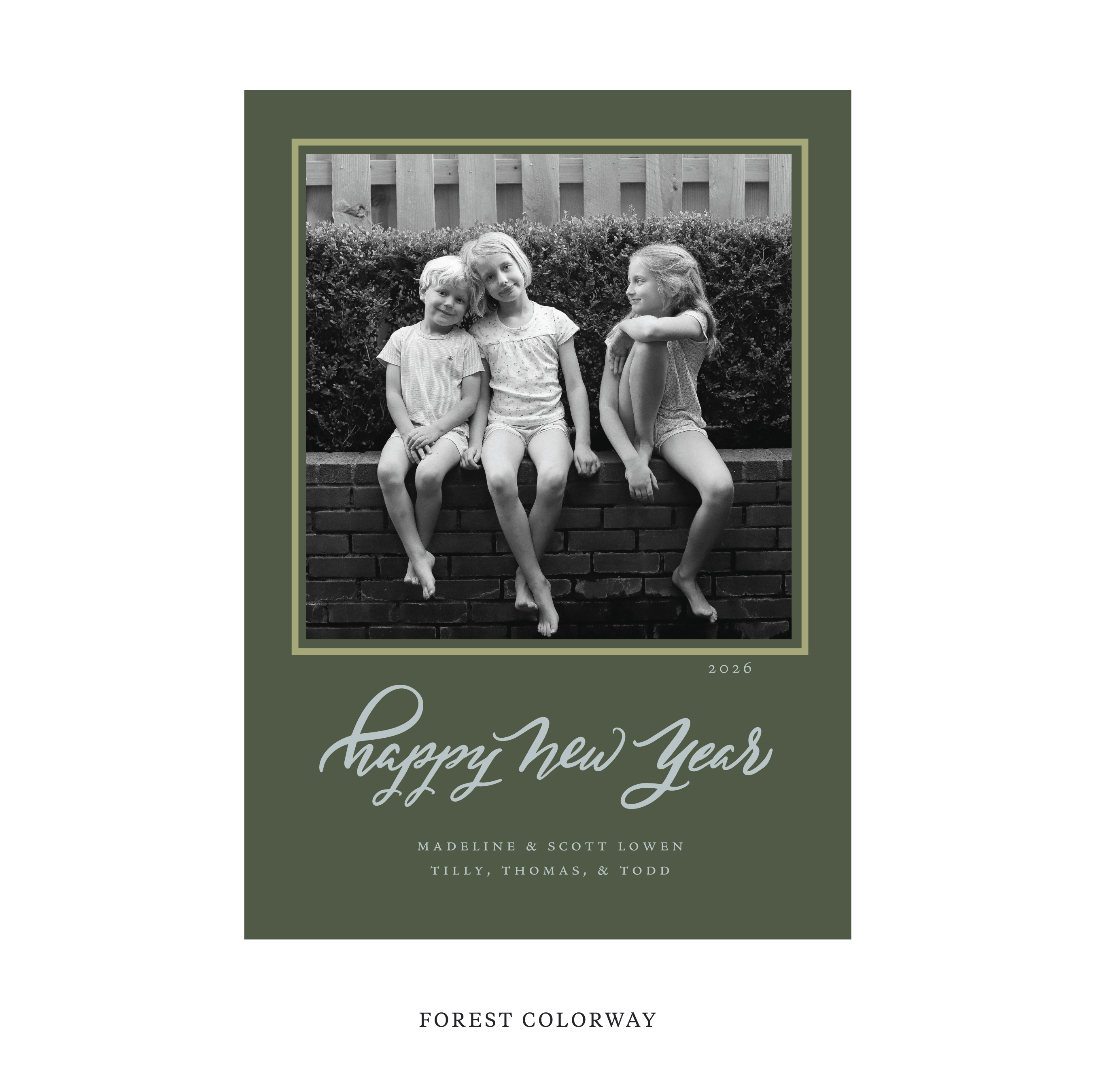 Ashborn Classic Flat Print Holiday Card, Large