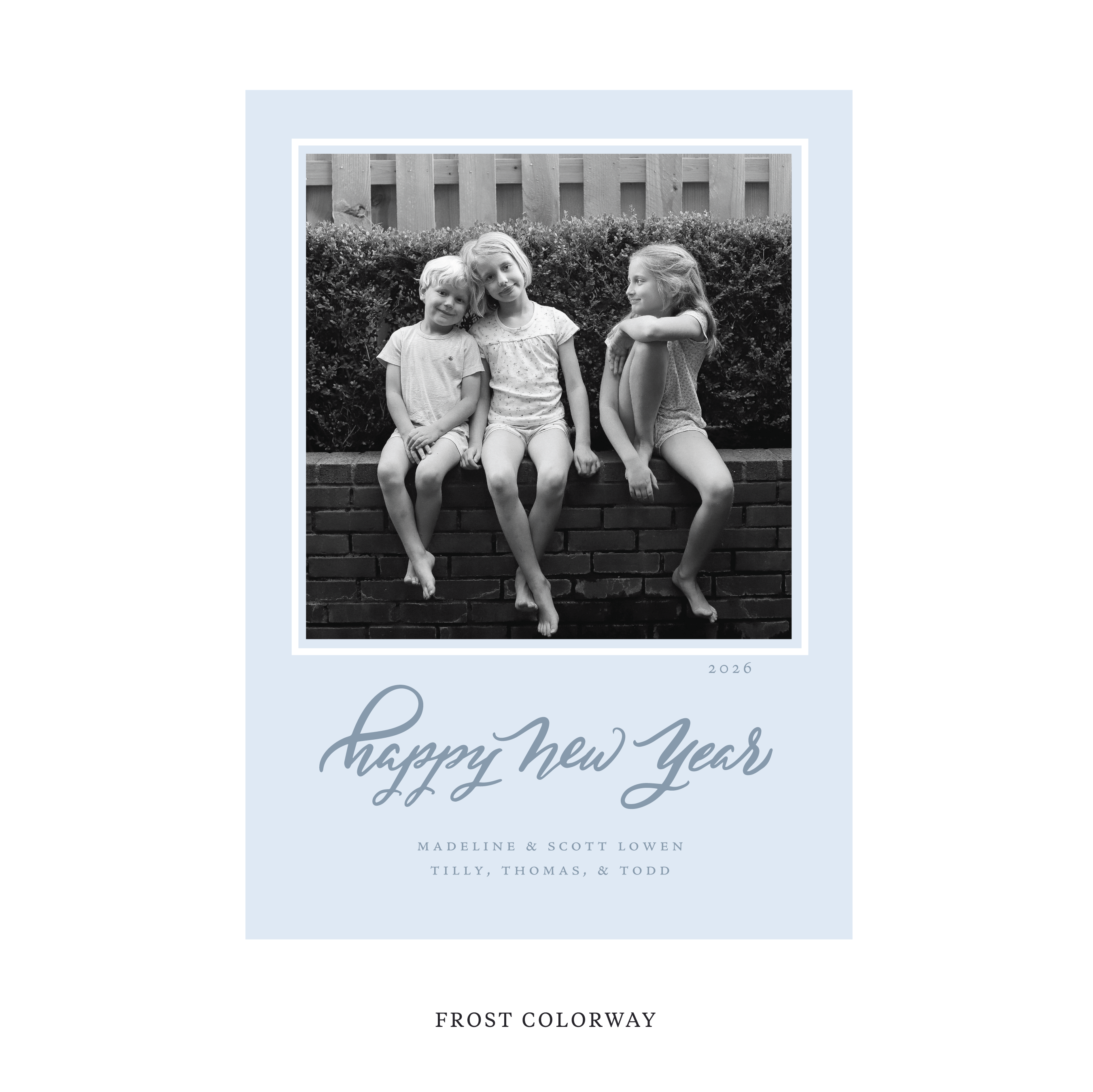 Ashborn Classic Flat Print Holiday Card, Large