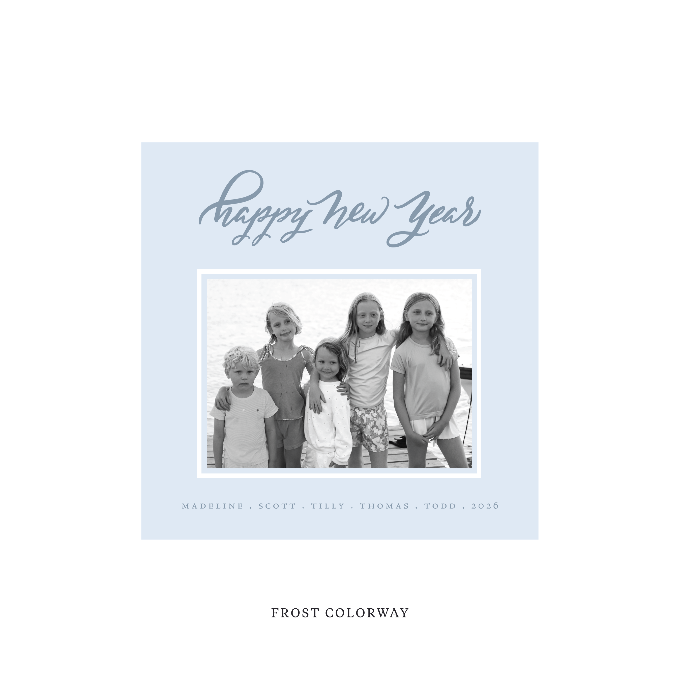 Ashborn Classic Flat Print Holiday Card, Square