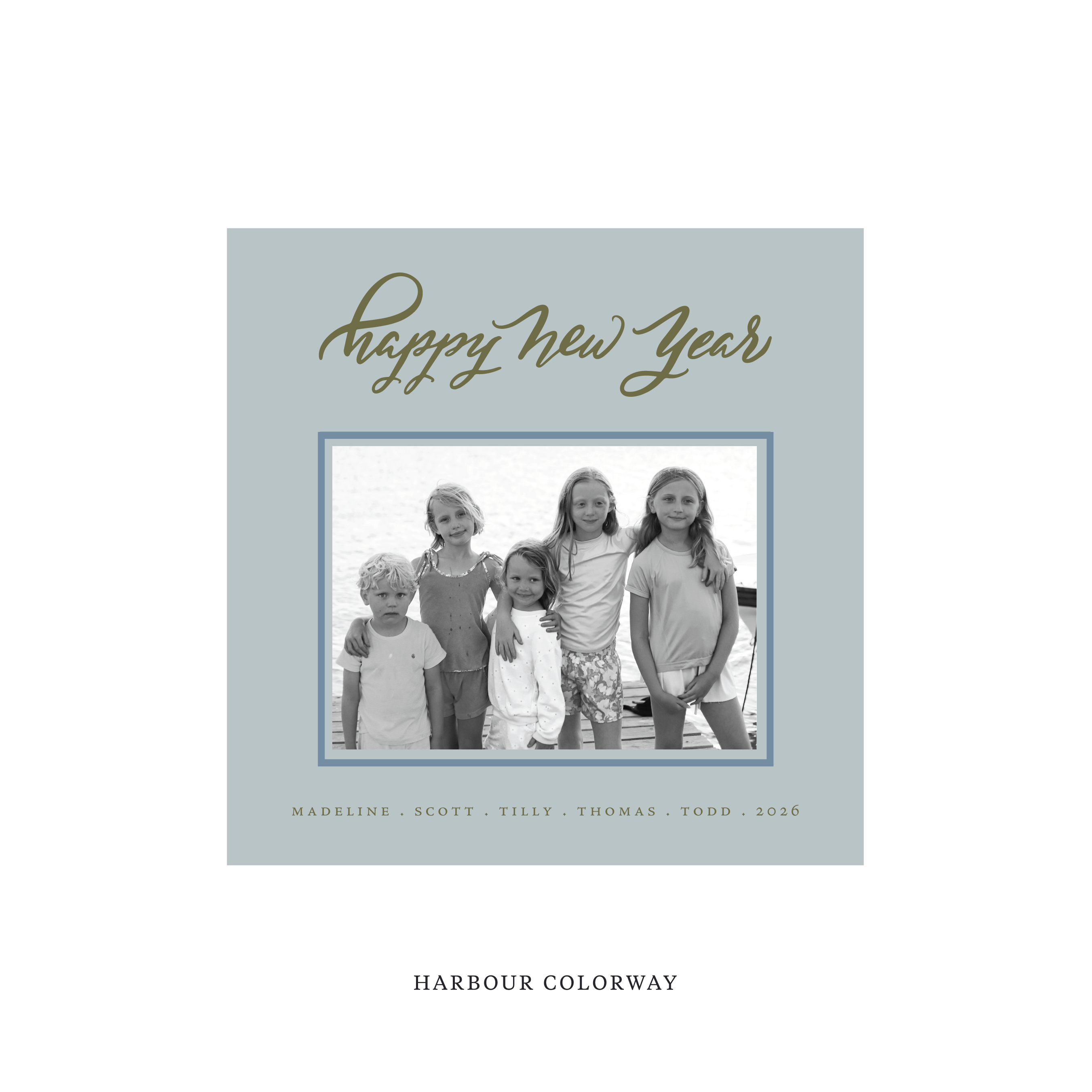 Ashborn Classic Flat Print Holiday Card, Square