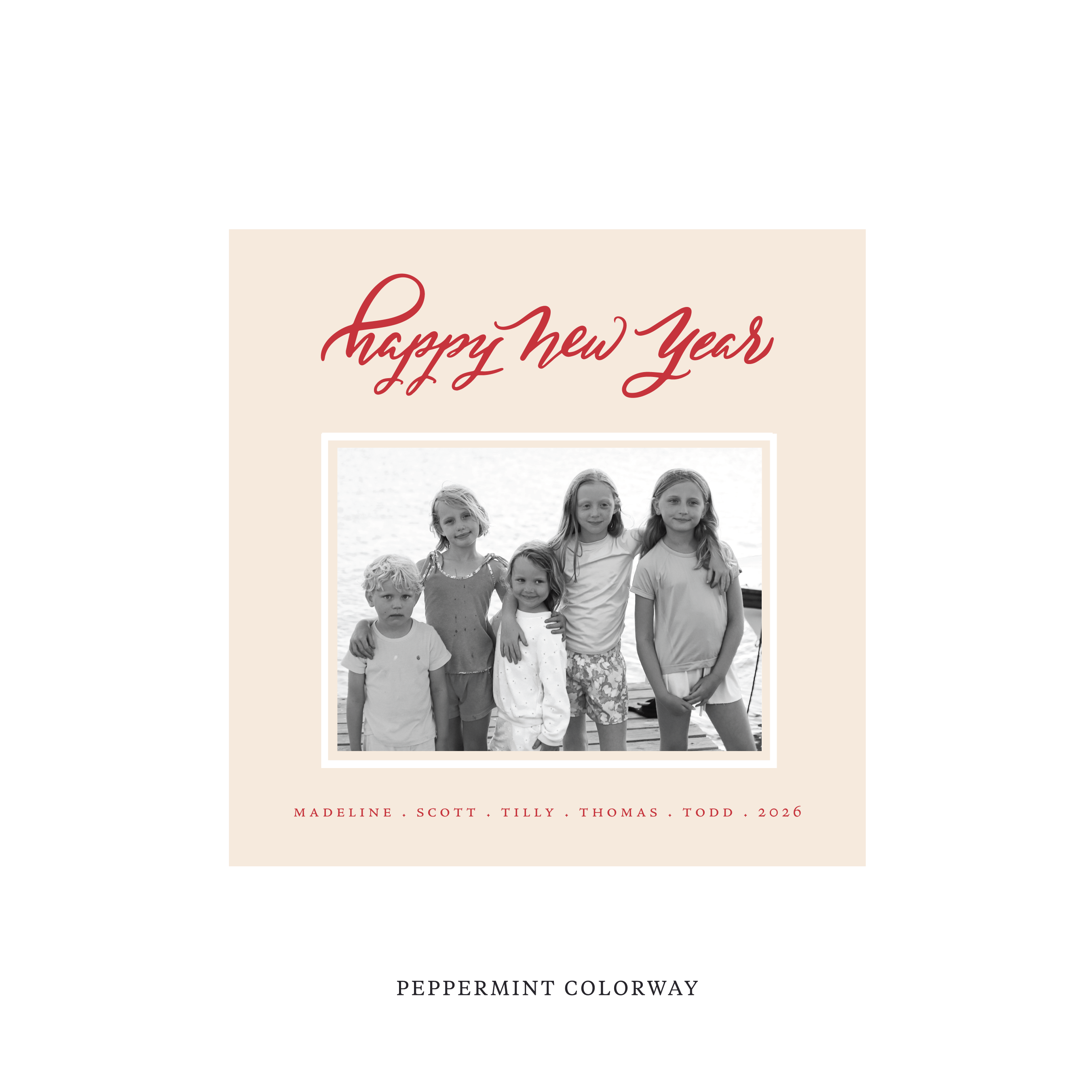 Ashborn Classic Flat Print Holiday Card, Square