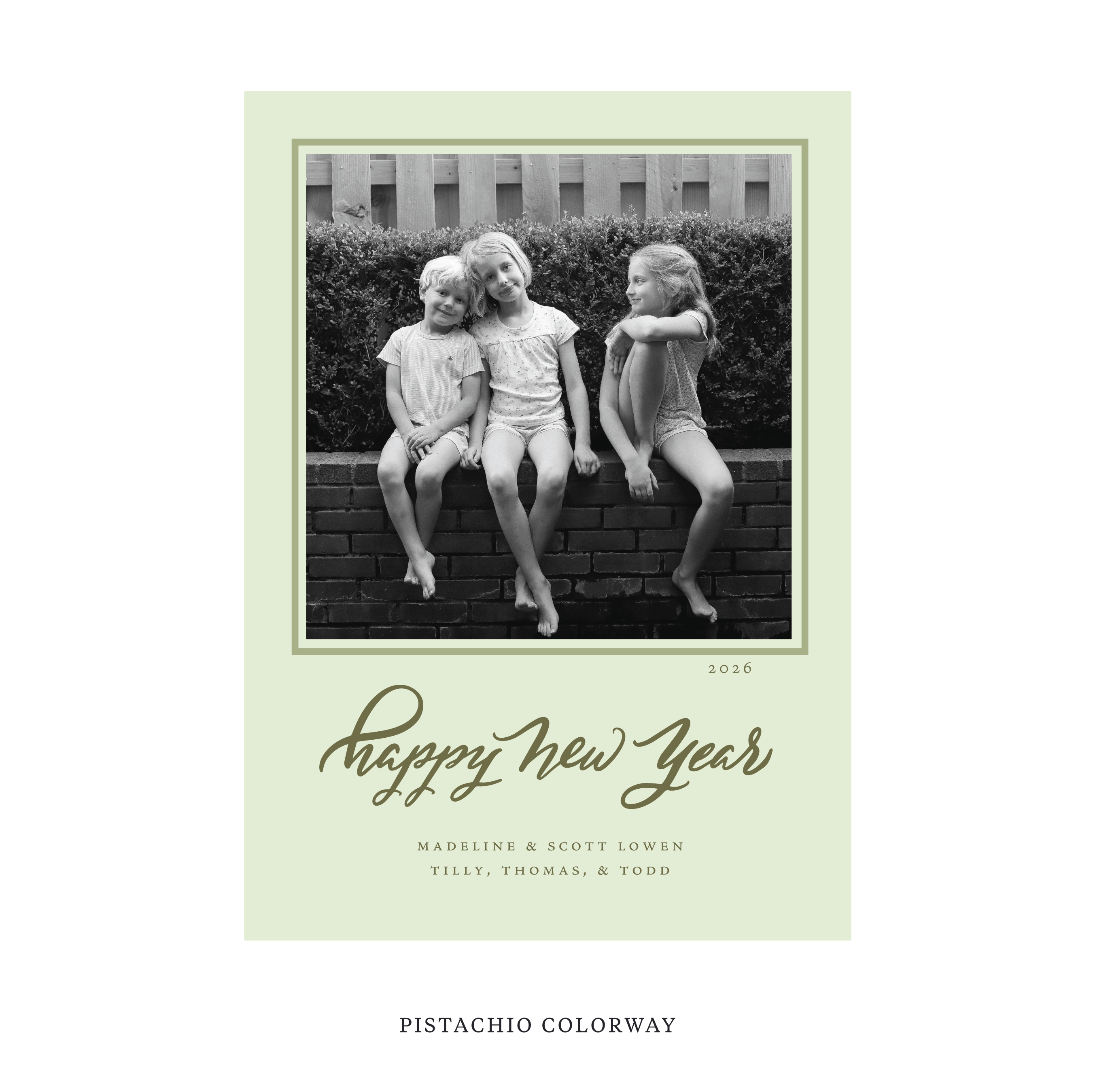 Ashborn Classic Flat Print Holiday Card, Large