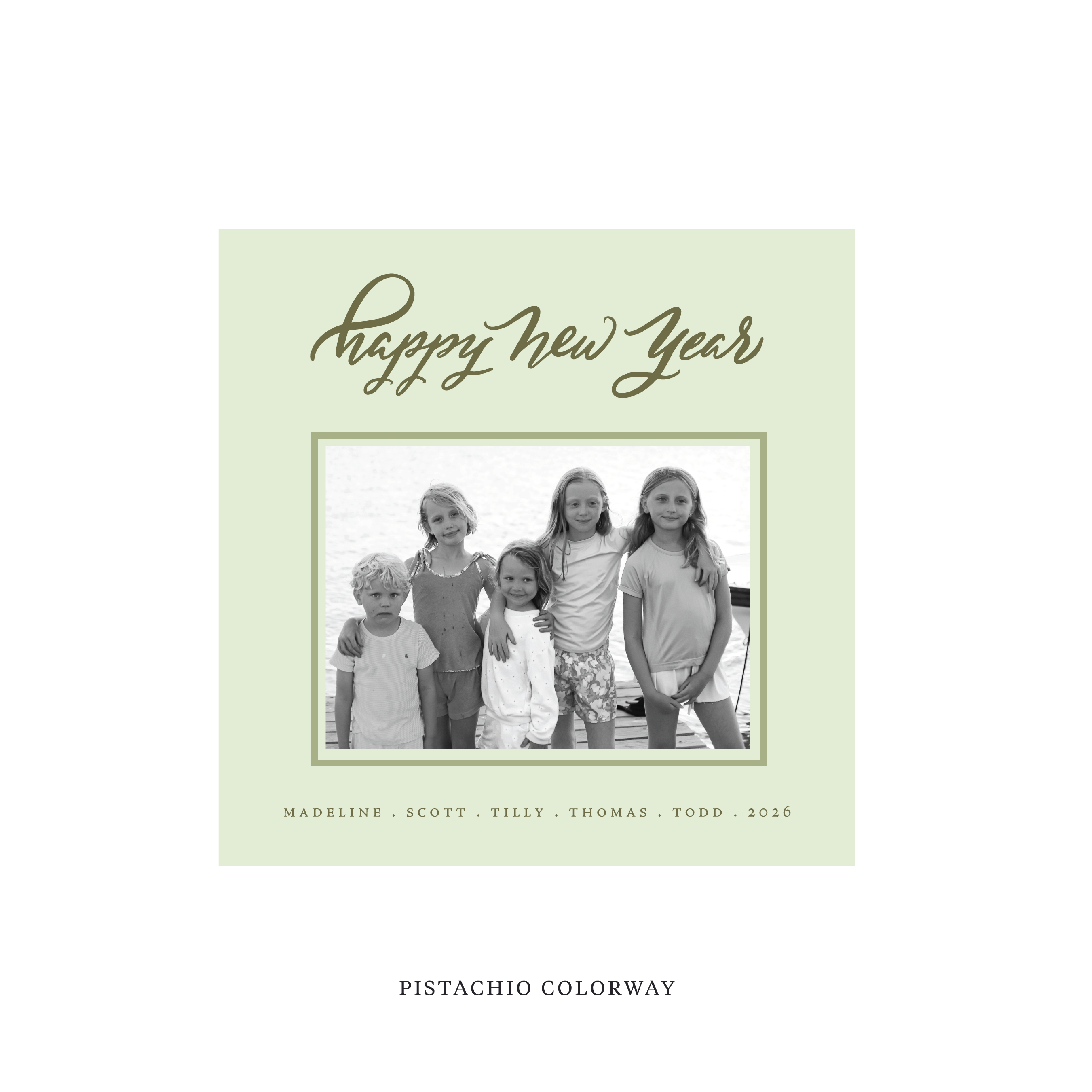 Ashborn Classic Flat Print Holiday Card, Square