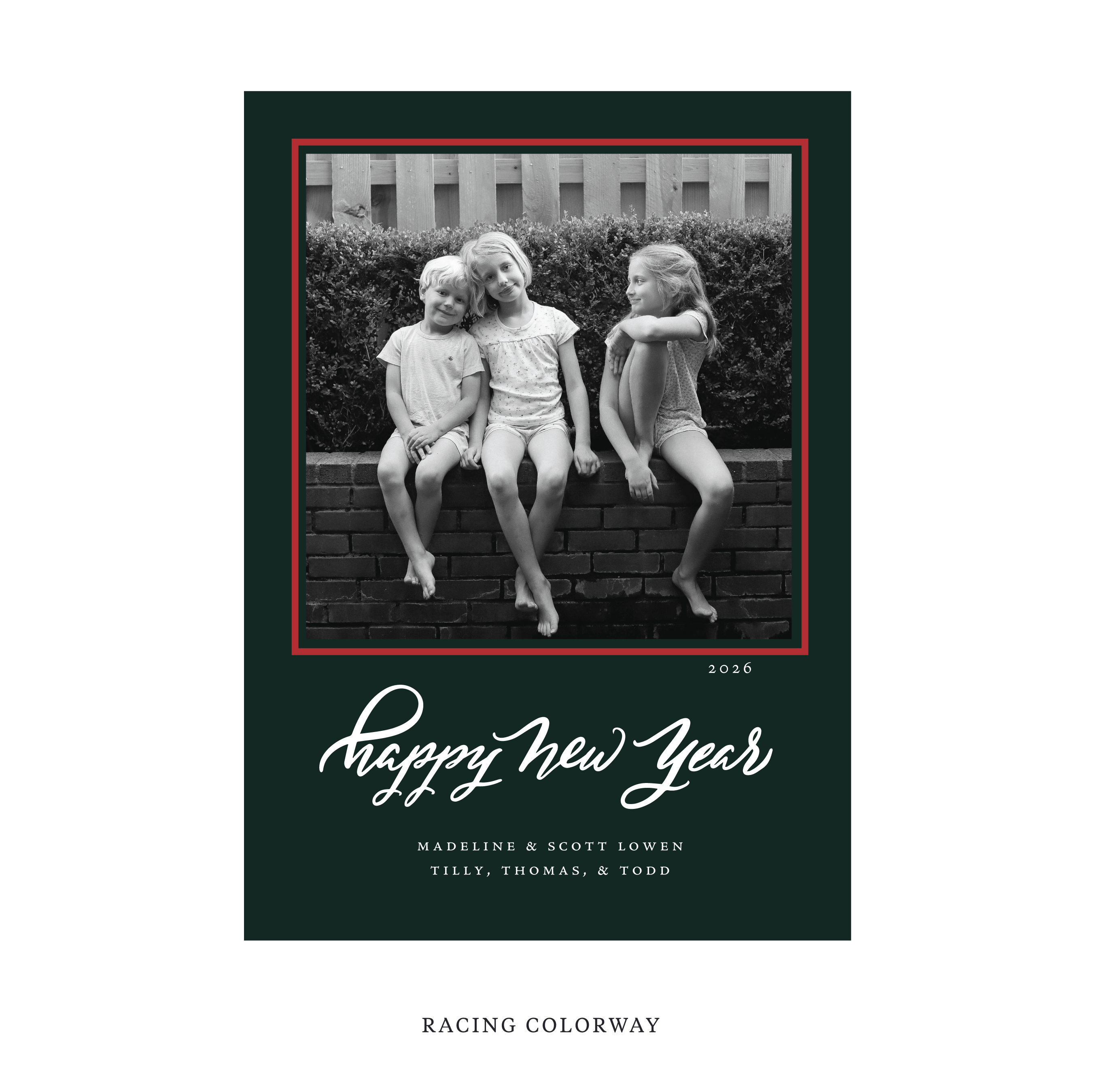 Ashborn Classic Flat Print Holiday Card, Large