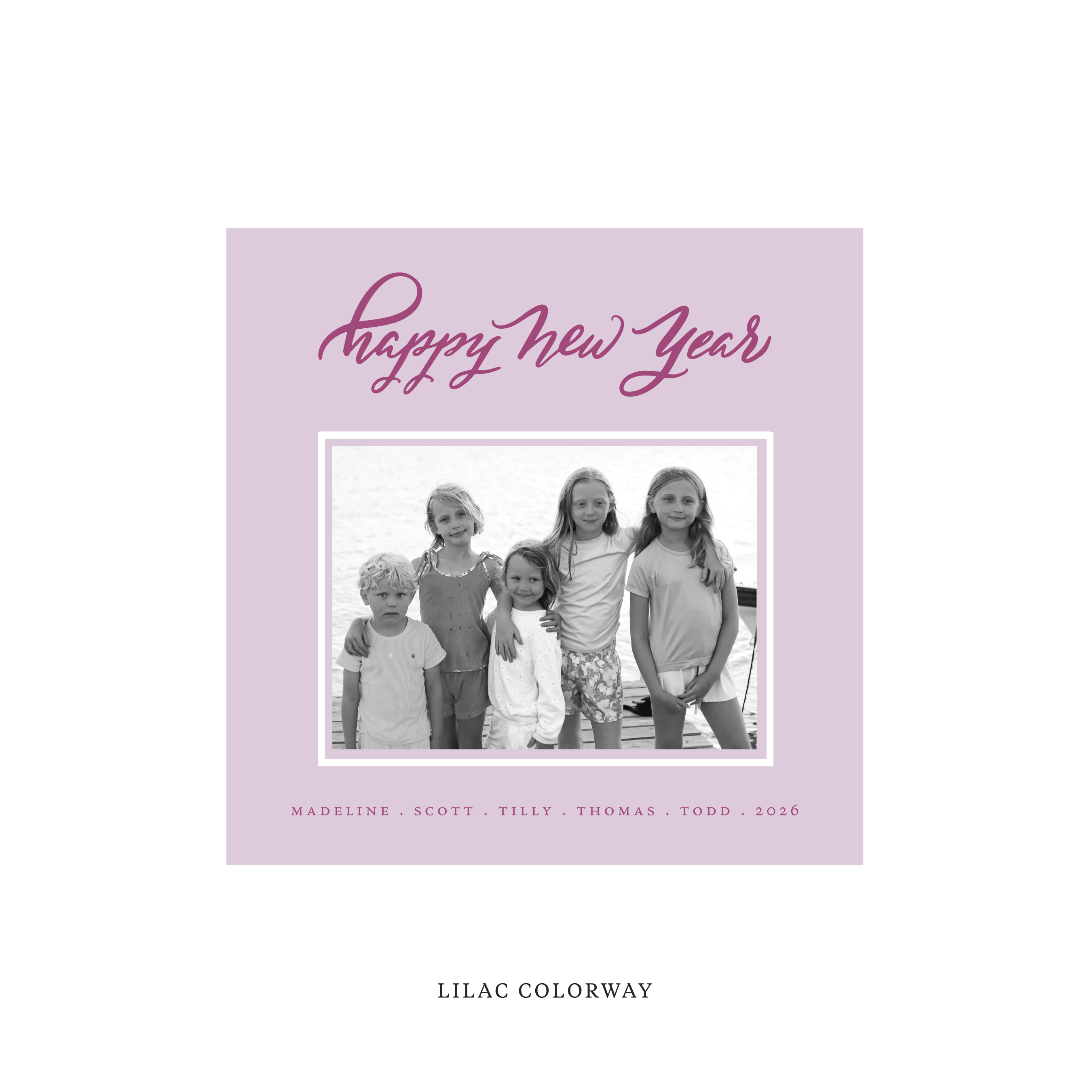 Ashborn Classic Flat Print Holiday Card, Square