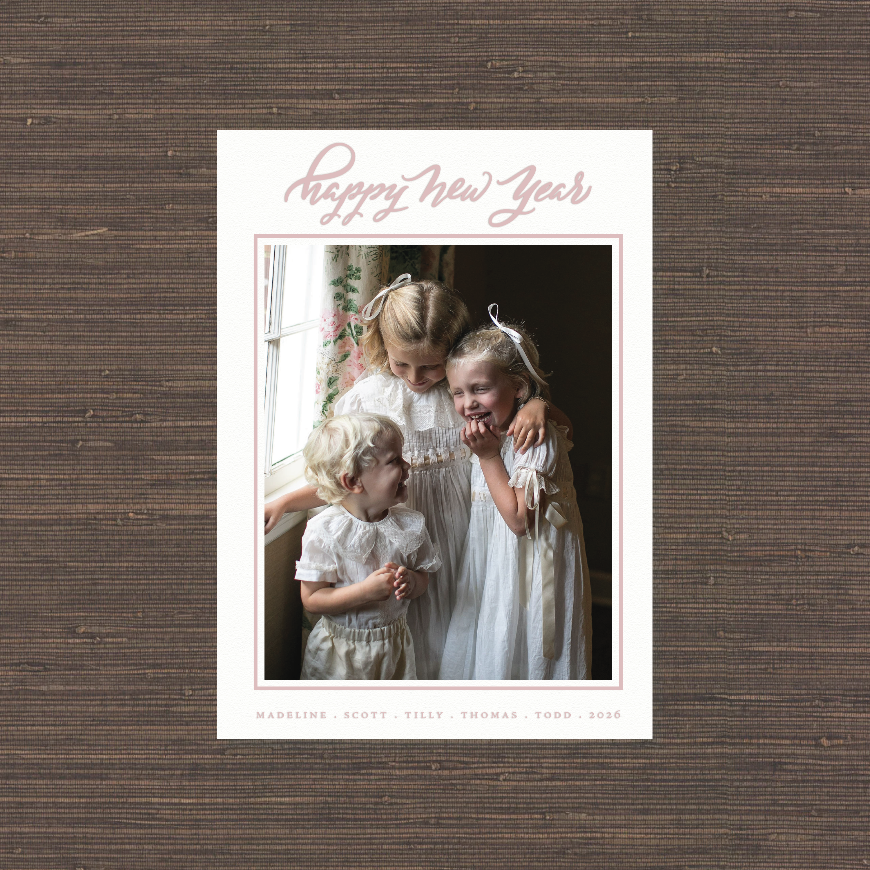 Ashborn Letterpress Holiday Card, Large (White Paper)