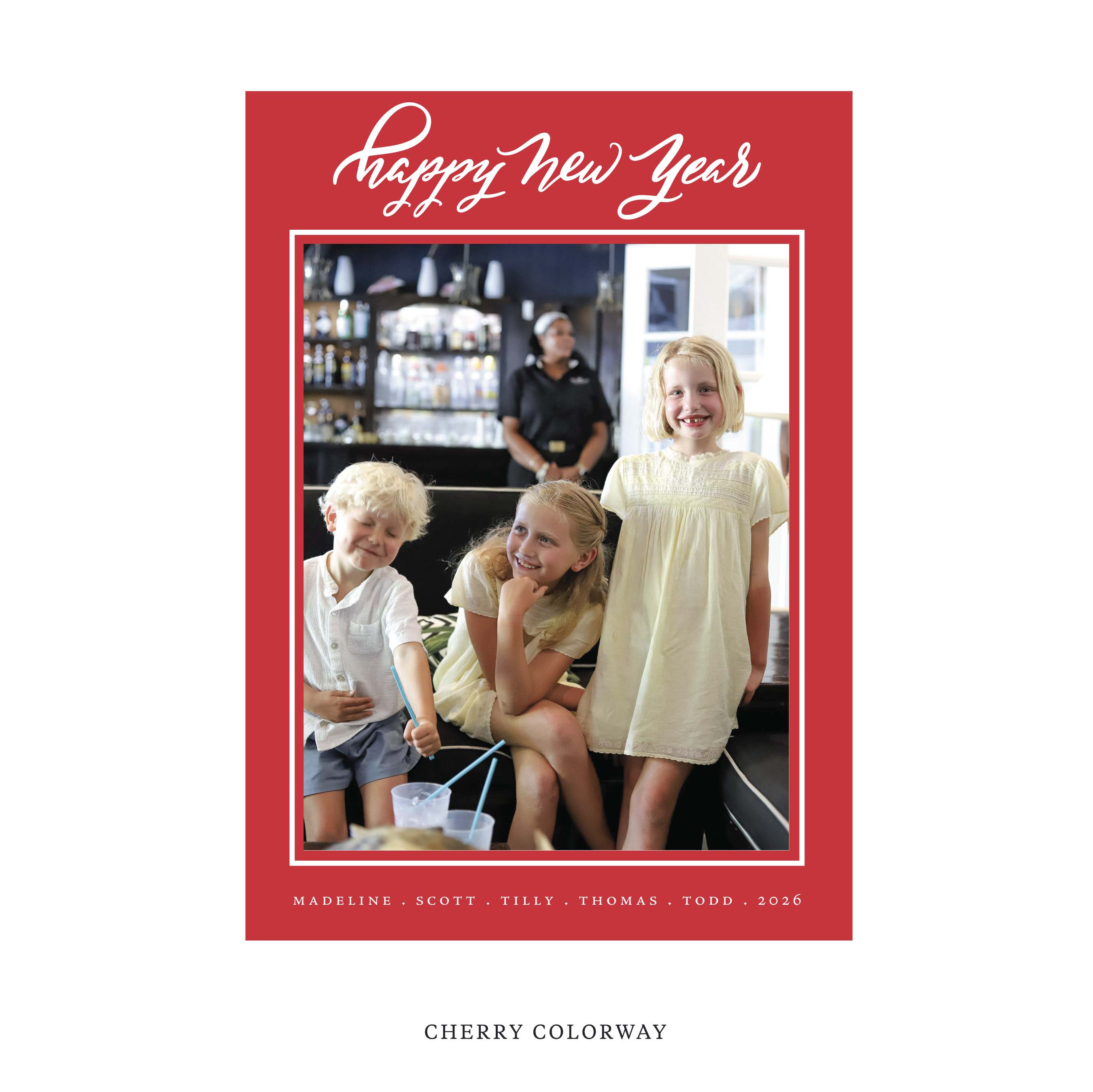 Ashborn Classic Flat Print Holiday Card, Large II