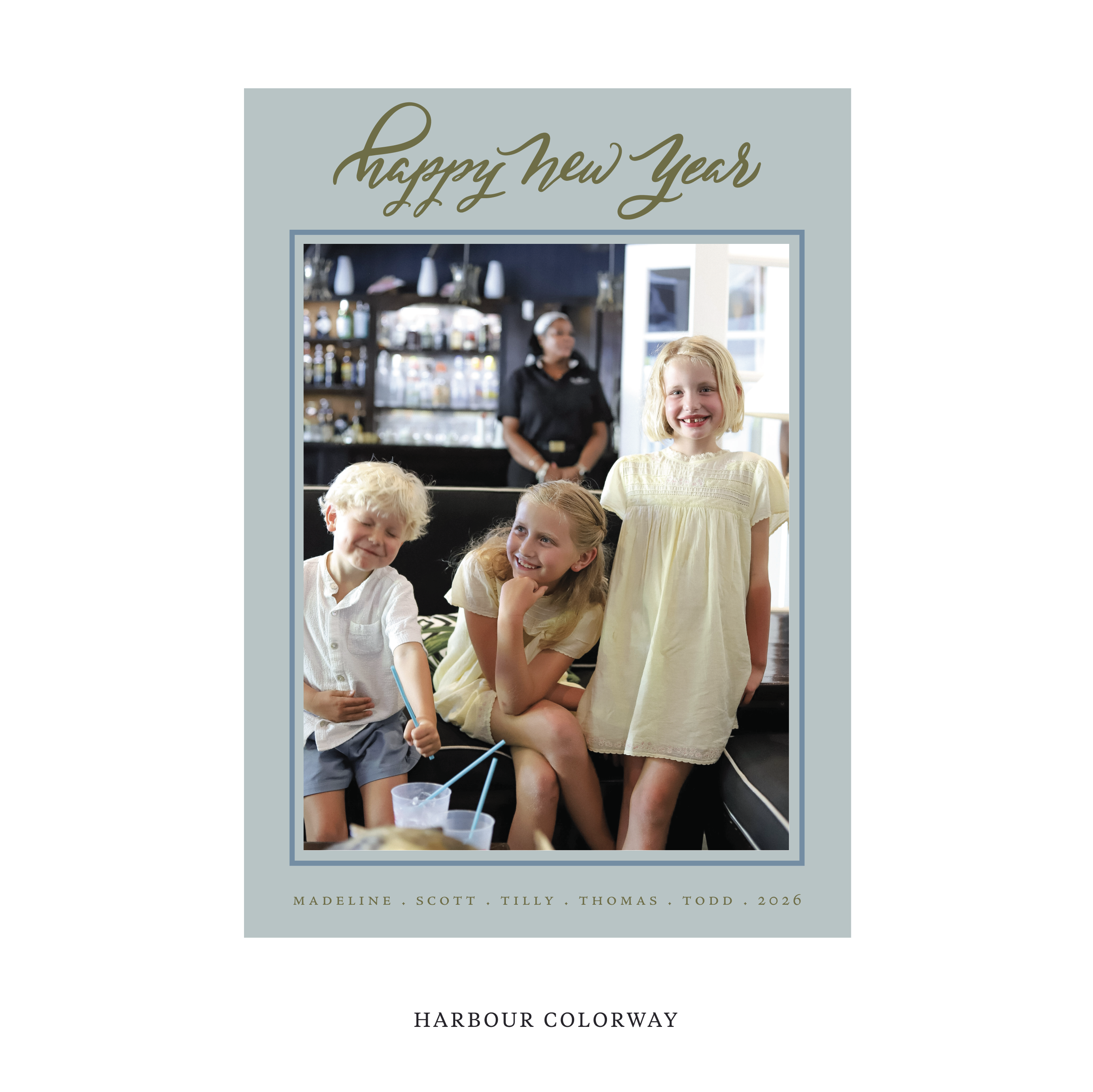 Ashborn Classic Flat Print Holiday Card, Large II