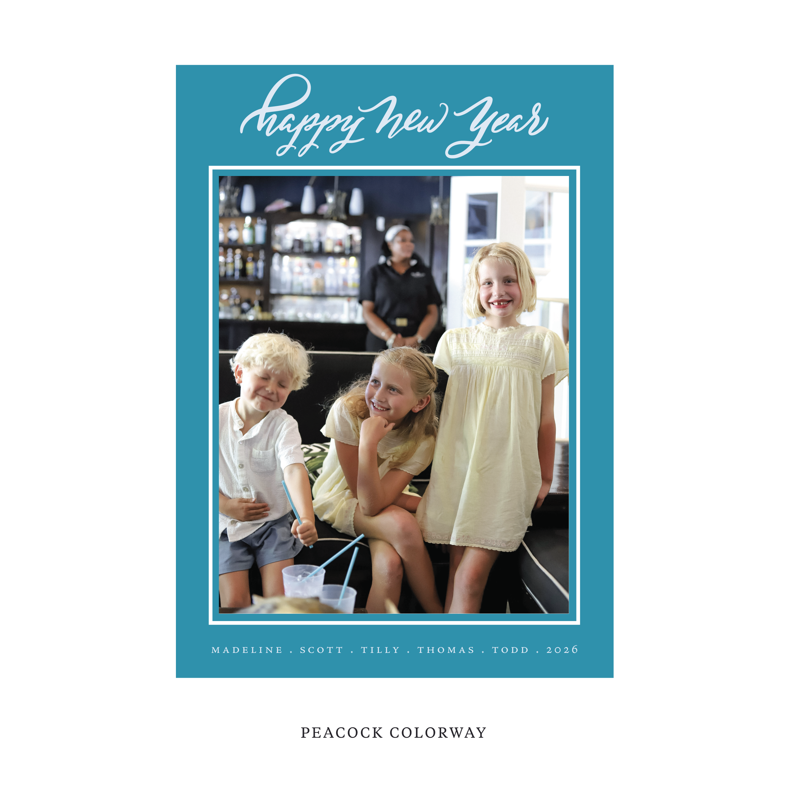 Ashborn Classic Flat Print Holiday Card, Large II