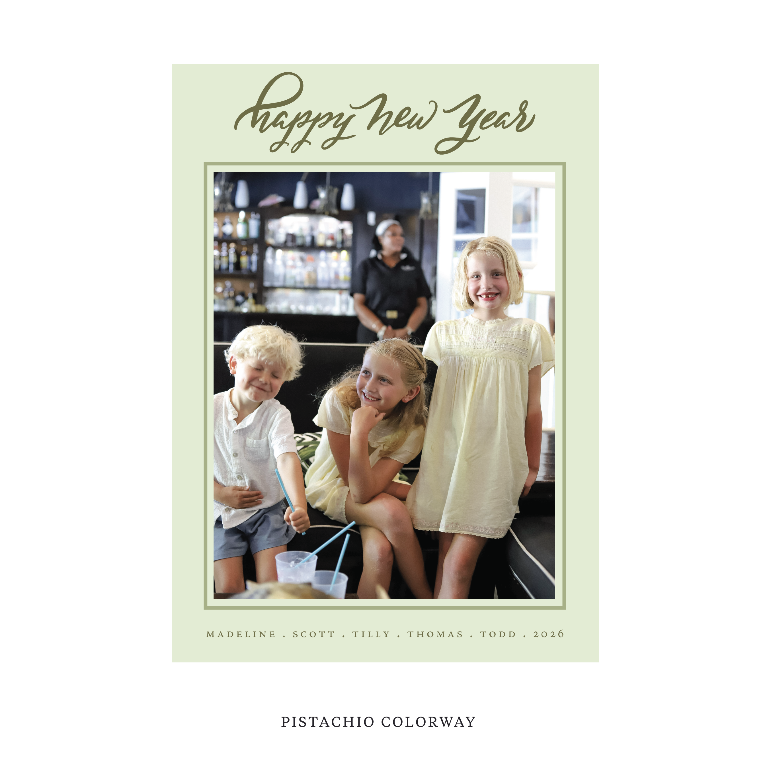 Ashborn Classic Flat Print Holiday Card, Large II