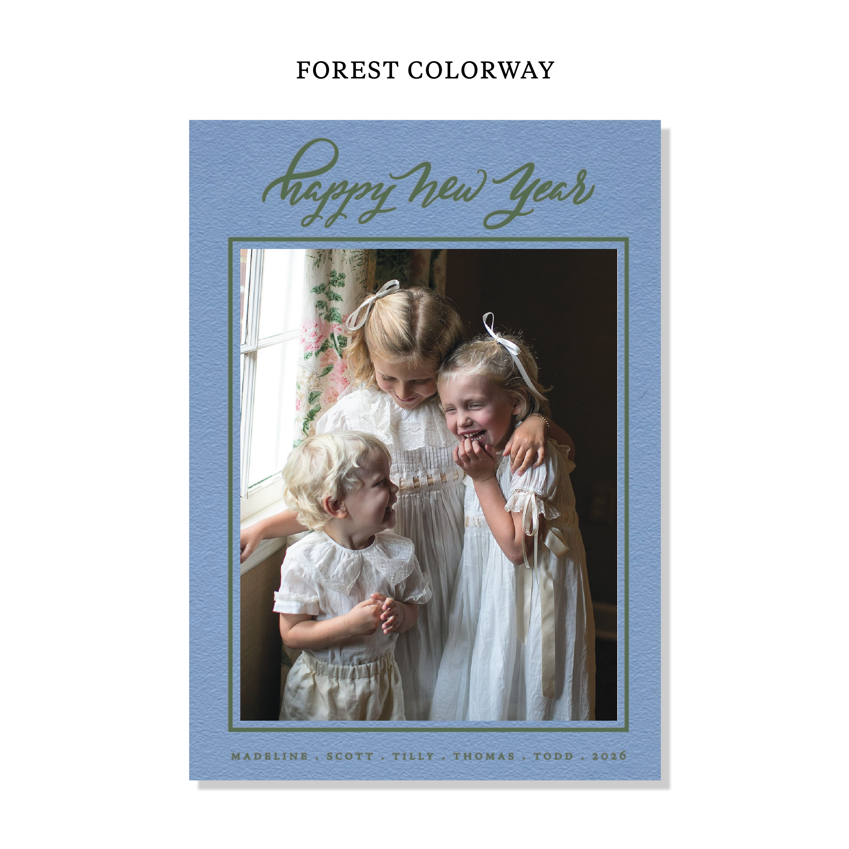 Ashborn Letterpress Holiday Card, Large (Colored Paper)