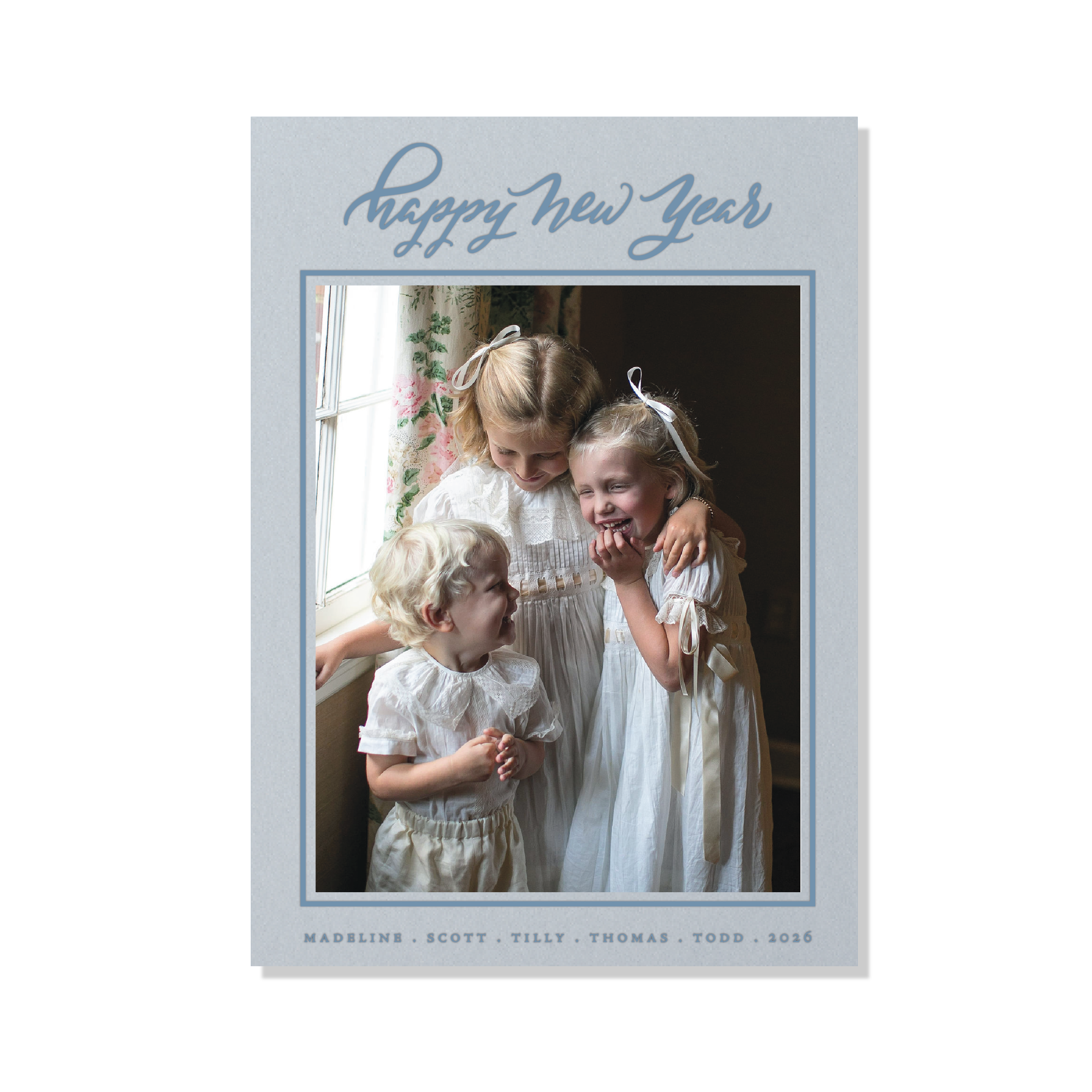 Ashborn Letterpress Holiday Card, Large (Colored Paper)